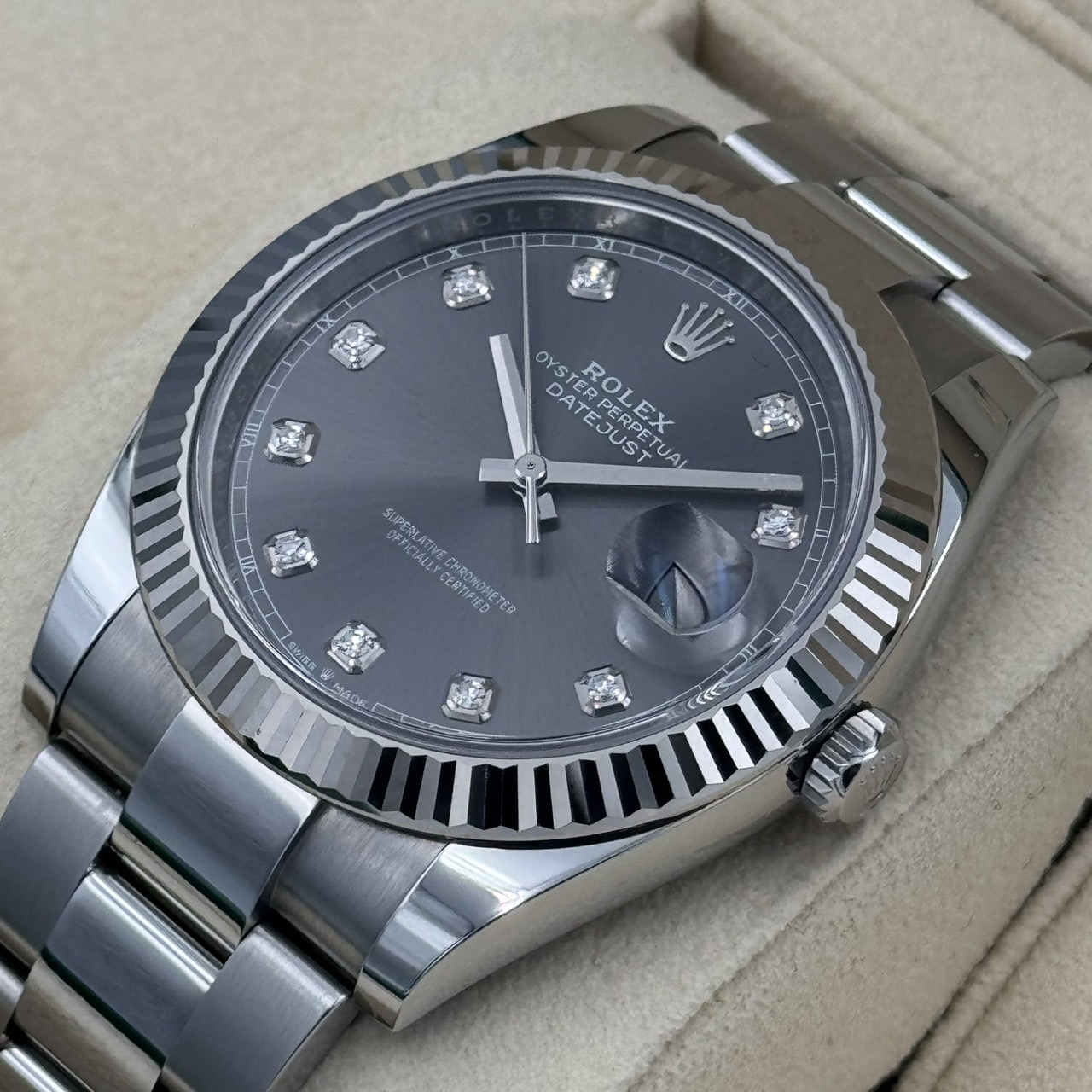 ROLEX(����å���)�ǥ��ȥ��㥹��41 126334 10PD���졼�� WG/SS ������� ���ض�Ź CAT-751