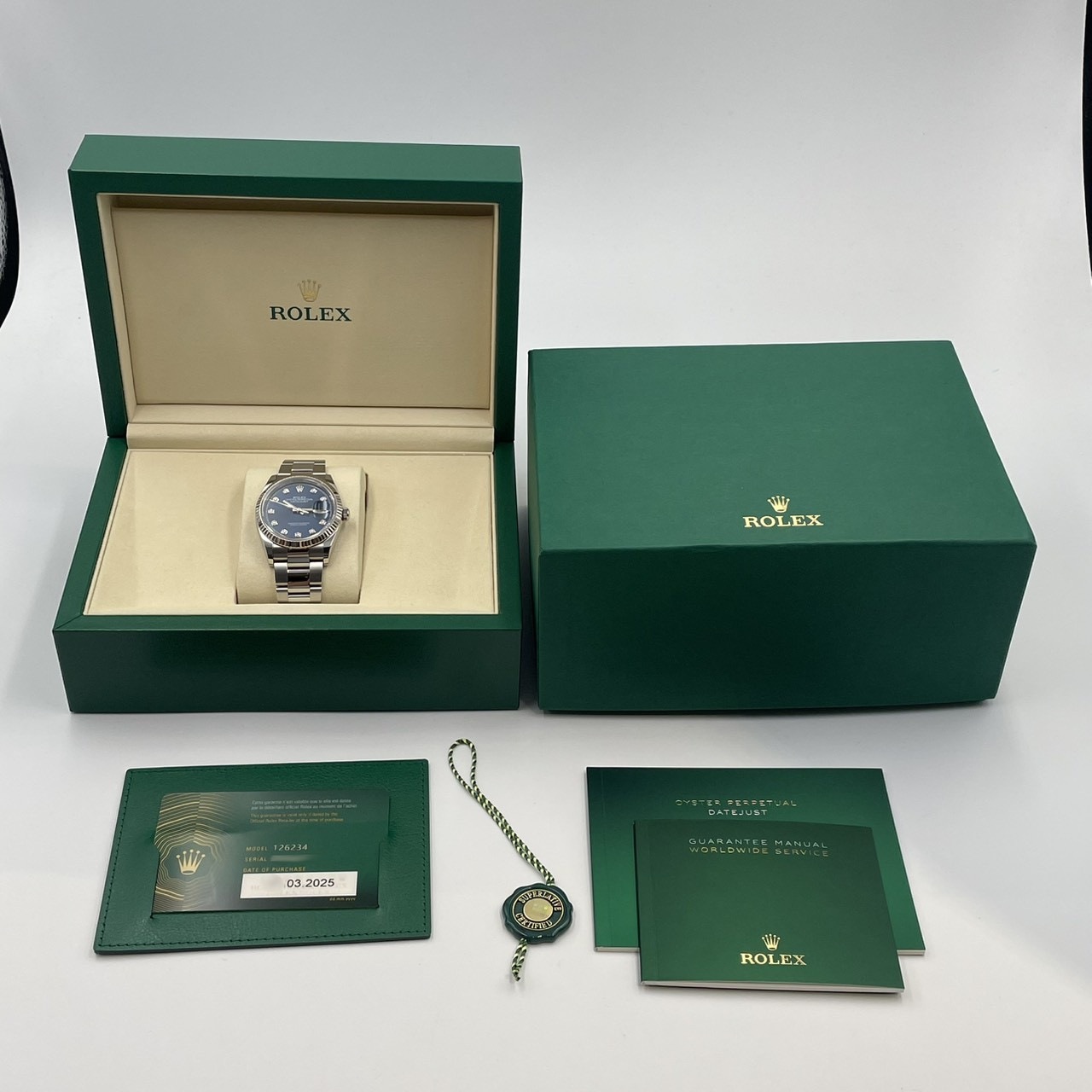ROLEX(����å���) �ǥ��ȥ��㥹��36 126234G �֥롼 10P������ ���������� 2025ǯ3�� ����� ���� ST-994 ���ض�Ź
