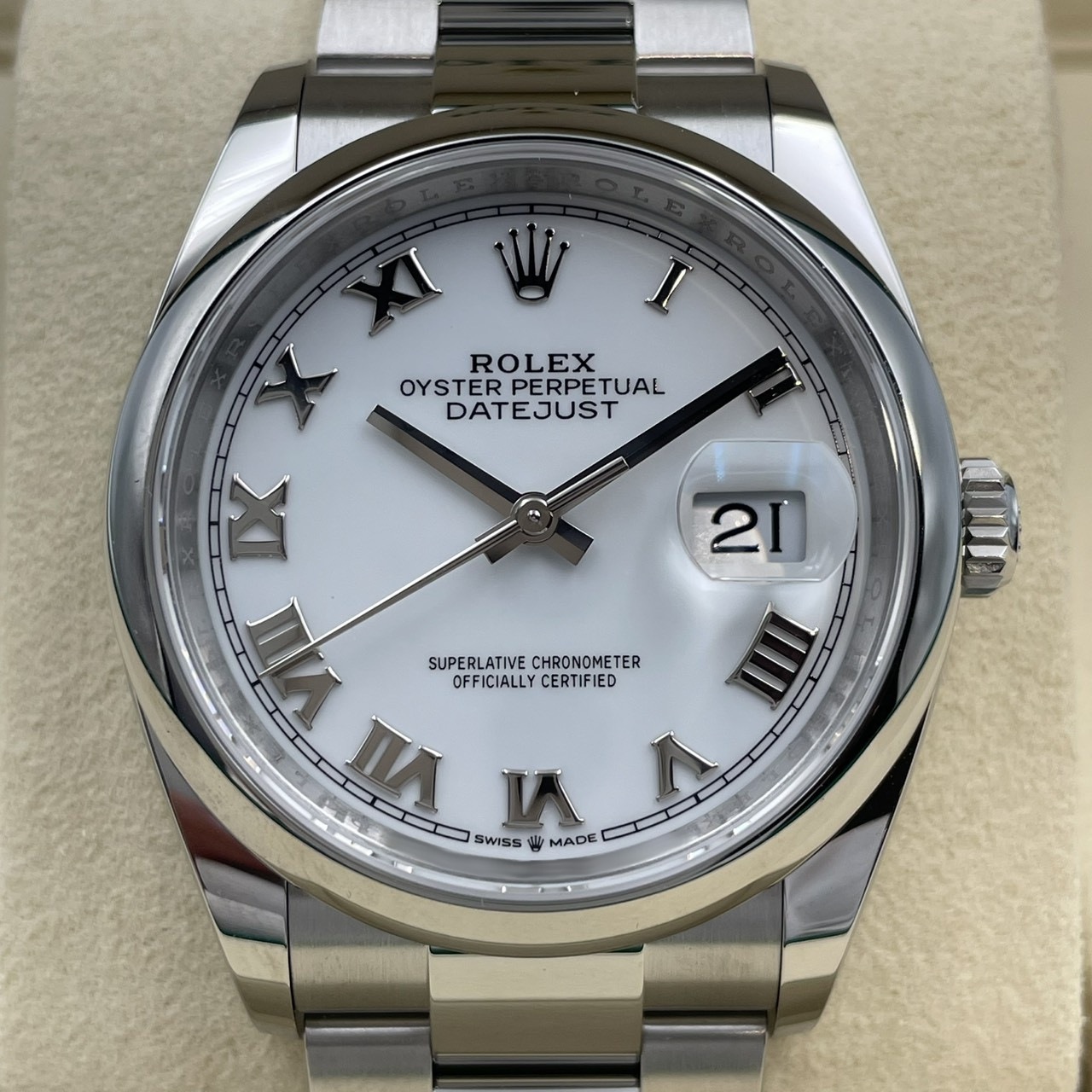ROLEX(����å���) �ǥ��ȥ��㥹��36 126200 �ۥ磻�ȥ����� ���������� 2026ǯ2�� ̤���� ���� SA-37 ���ض�Ź