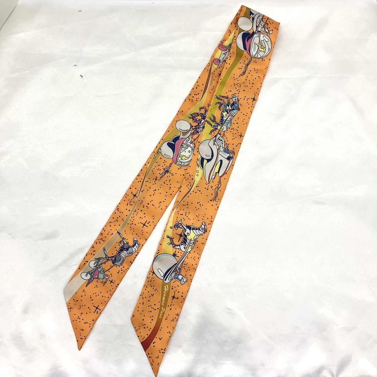 新品同様　エルメス　ツイリー　スペースダービー エルメス HERMES ツイリー スペースダービー スカーフ レディ
