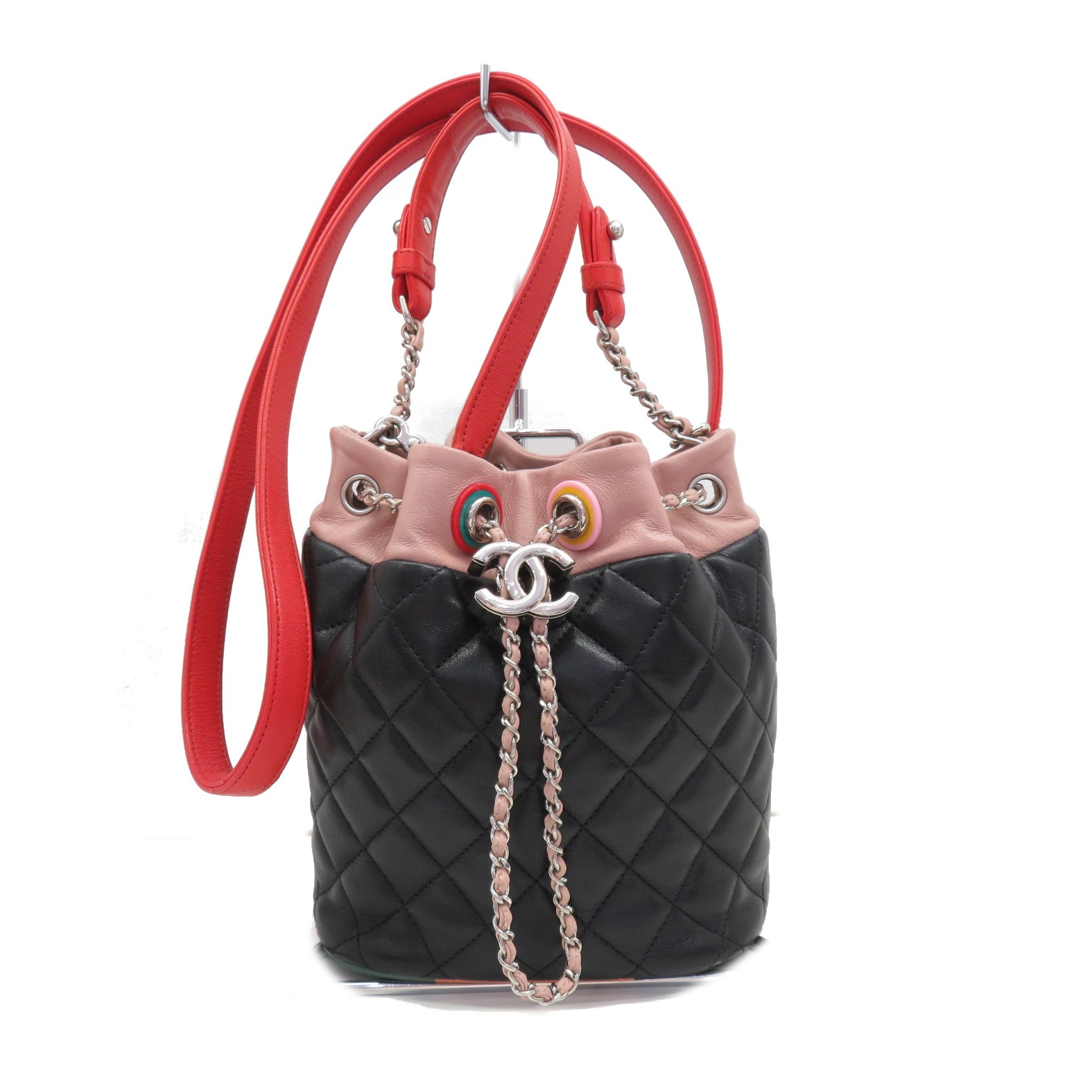 CHANEL(シャネル) マトラッセ バイカラー巾着2WAYショルダー ブラック  