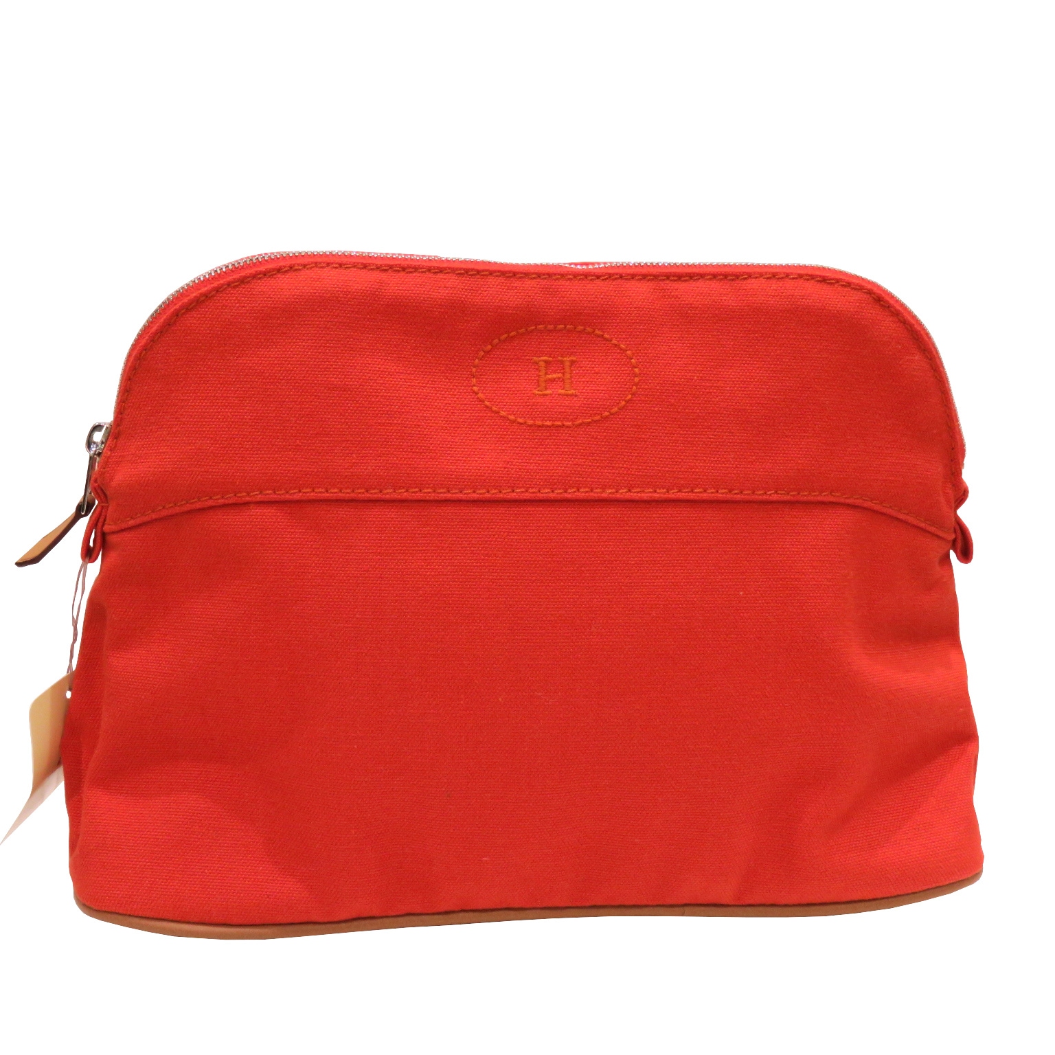 HERMES エルメス】キャンバス ポーチ ボリード H 刺繍 ターコイズ