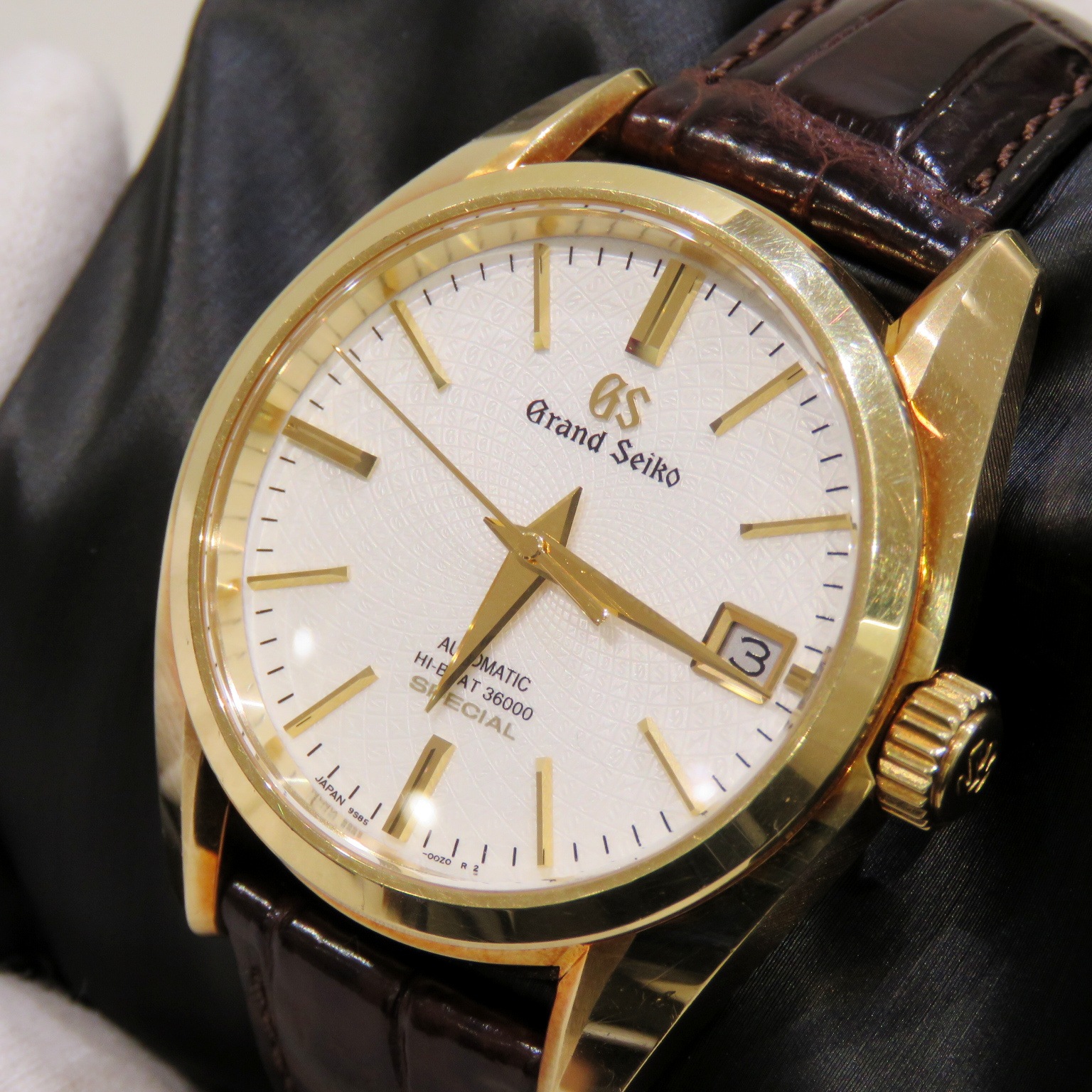 GRAND SEIKO (�����ɥ�������) �����С�9S 20��ǯ��ǰ��ǥ� ����150�ܸ��� �ӻ��� SBGH266 �ۥ磻�� YG �쥶�� ��°�ʴ��� ��� A-017 ���Ź