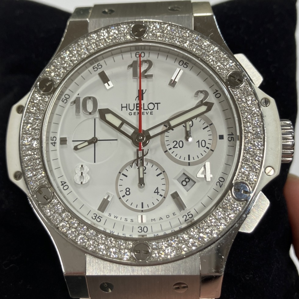 Hublot 純正ベゼルダイヤモンド クロノグラフ ホワイト Big Bang One Click Steel White Diamonds 33 mm | Hublot