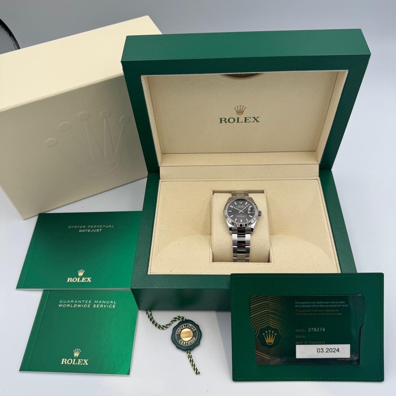 ROLEX (����å���) �ǥ��ȥ��㥹��31 278274 ���������졼 SS/WG ̤���� ���ض�Ź ST195