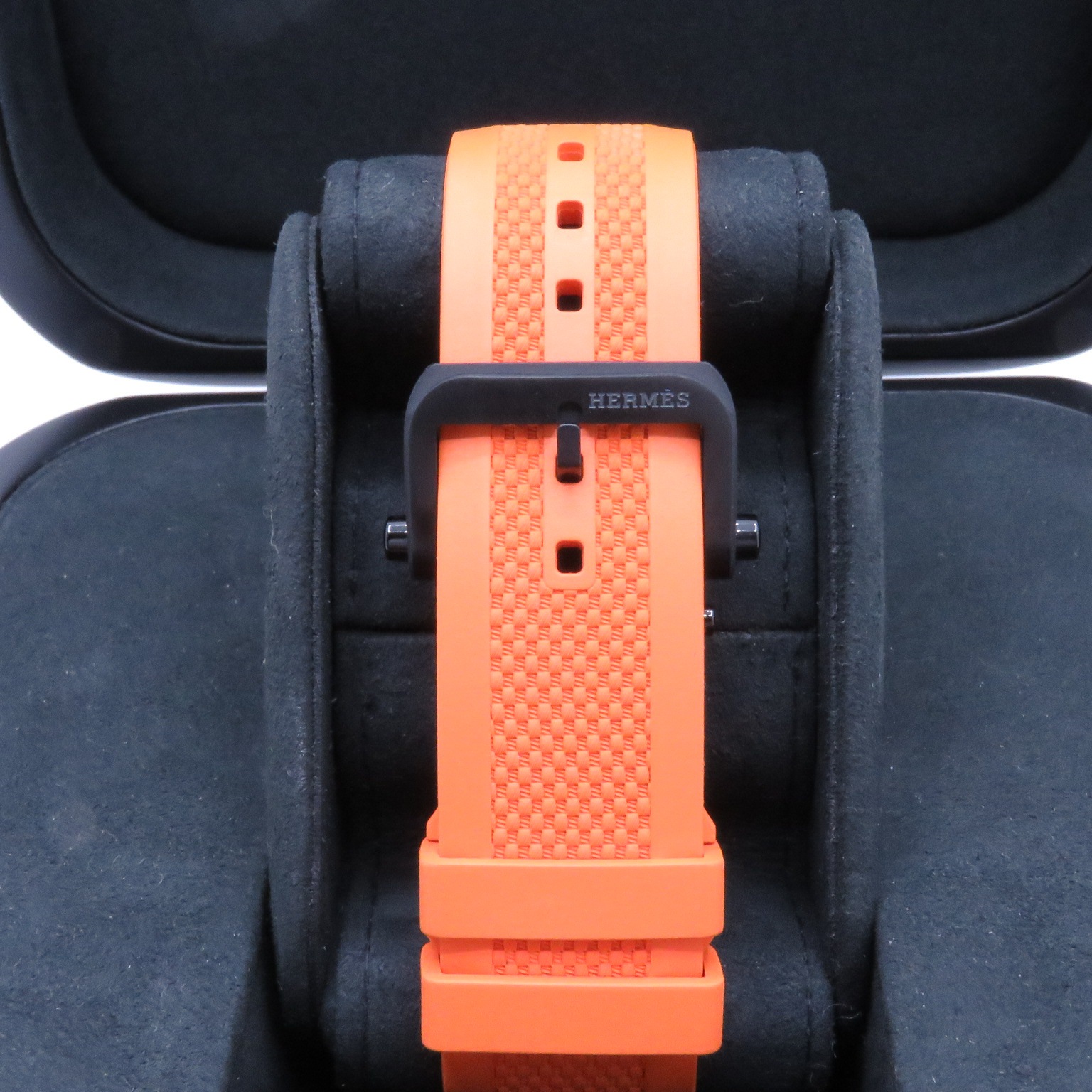 【超美品】HERMES カフリンクス オレンジ エルメスカレ45 プチカレ CORRE SPONDANCE ポケットチーフ