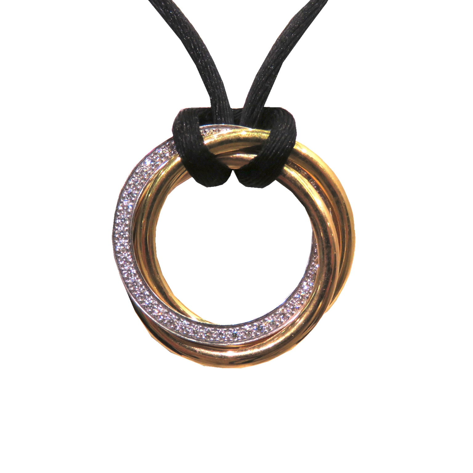 Cartier (����ƥ���) �ȥ�˥ƥ��ߥǥ����������ͥå��쥹  B3040900 K18YG/K18PG/K18WG/0.03ct ���A X139 ���Ź