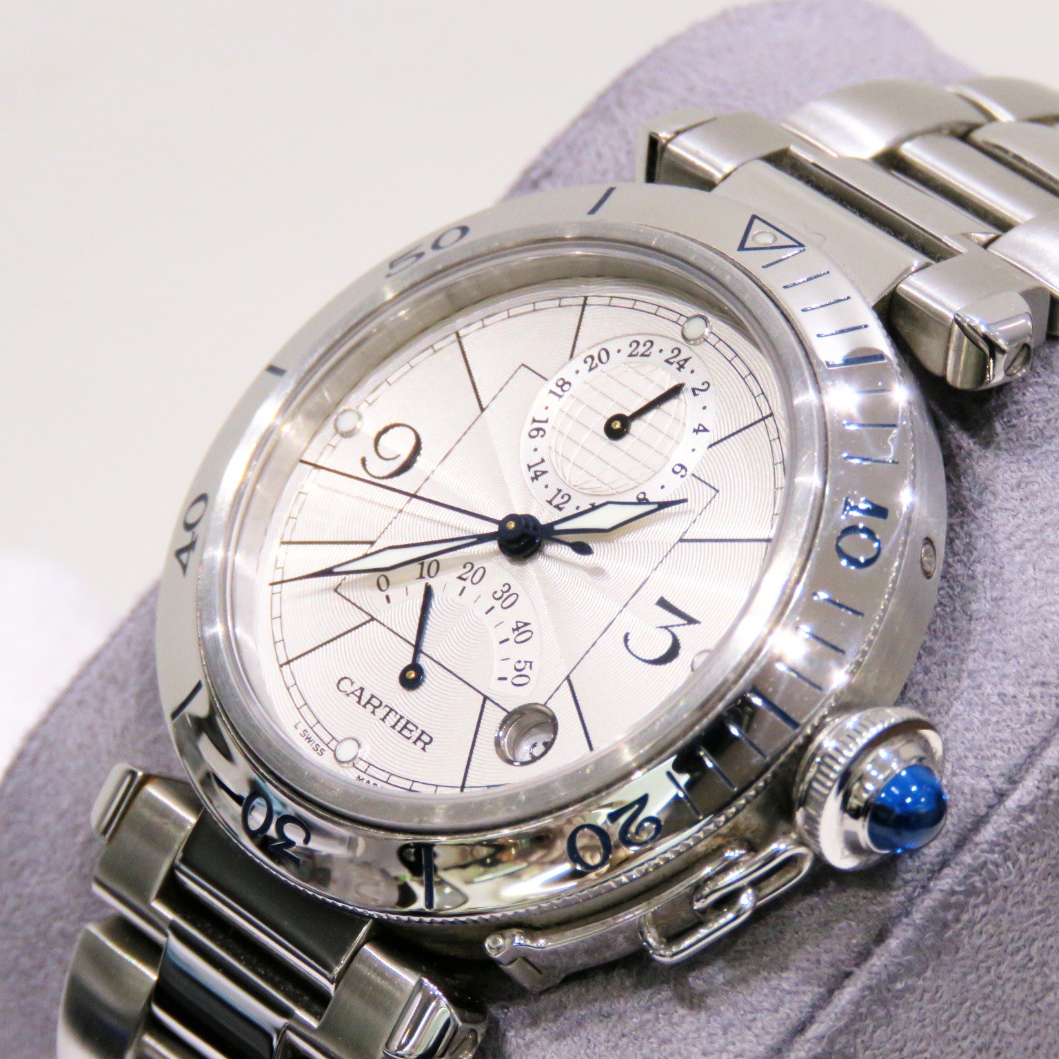 Cartier (����ƥ���) �ѥ���38mm GMT �ѥ�ꥶ���� �ӻ��� W31037H3 ����С� SS ̤Ĵ��(12����) �����̵�� ���ΤΤ� ��� Y-055 ���Ź