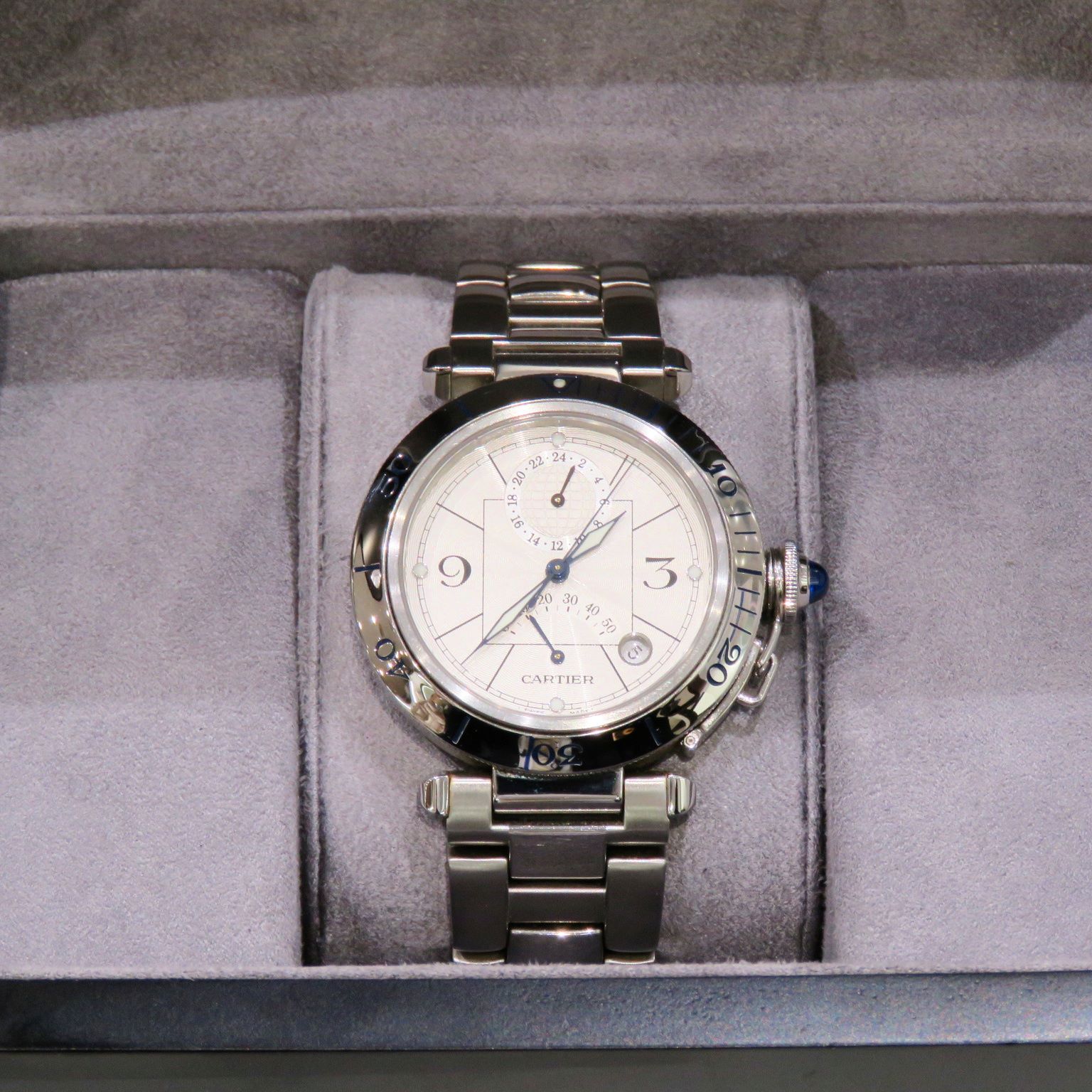 Cartier (����ƥ���) �ѥ���38mm GMT �ѥ�ꥶ���� �ӻ��� W31037H3 ����С� SS ̤Ĵ��(12����) �����̵�� ���ΤΤ� ��� Y-055 ���Ź