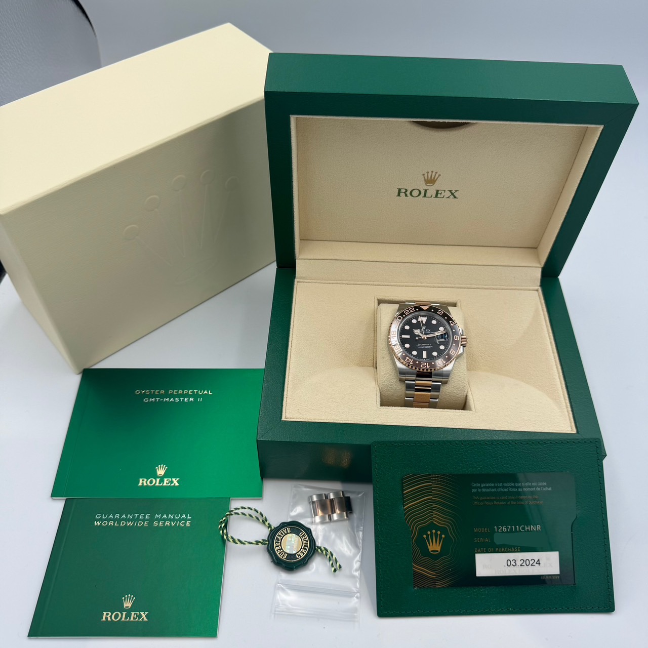 ROLEX (����å���) GMT�ޥ������� 126711CHNR �֥�å� ERG/SS ����� ���ض�Ź CAT-759