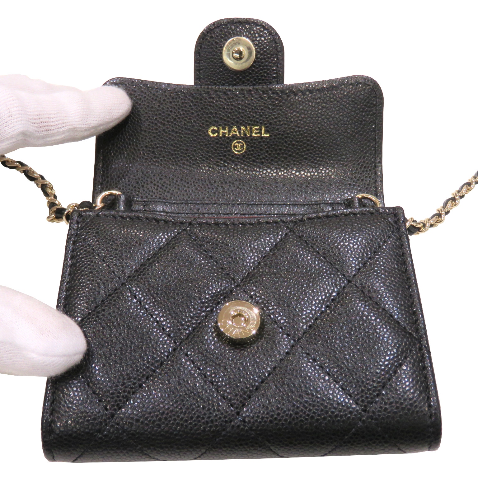 CHANEL (����ͥ�) �ߥ˥������󥦥���å� ���� �֥�å�/�����ѥ󥴡���ɶ�� ����ӥ������� ̤������ L126 ���Ź