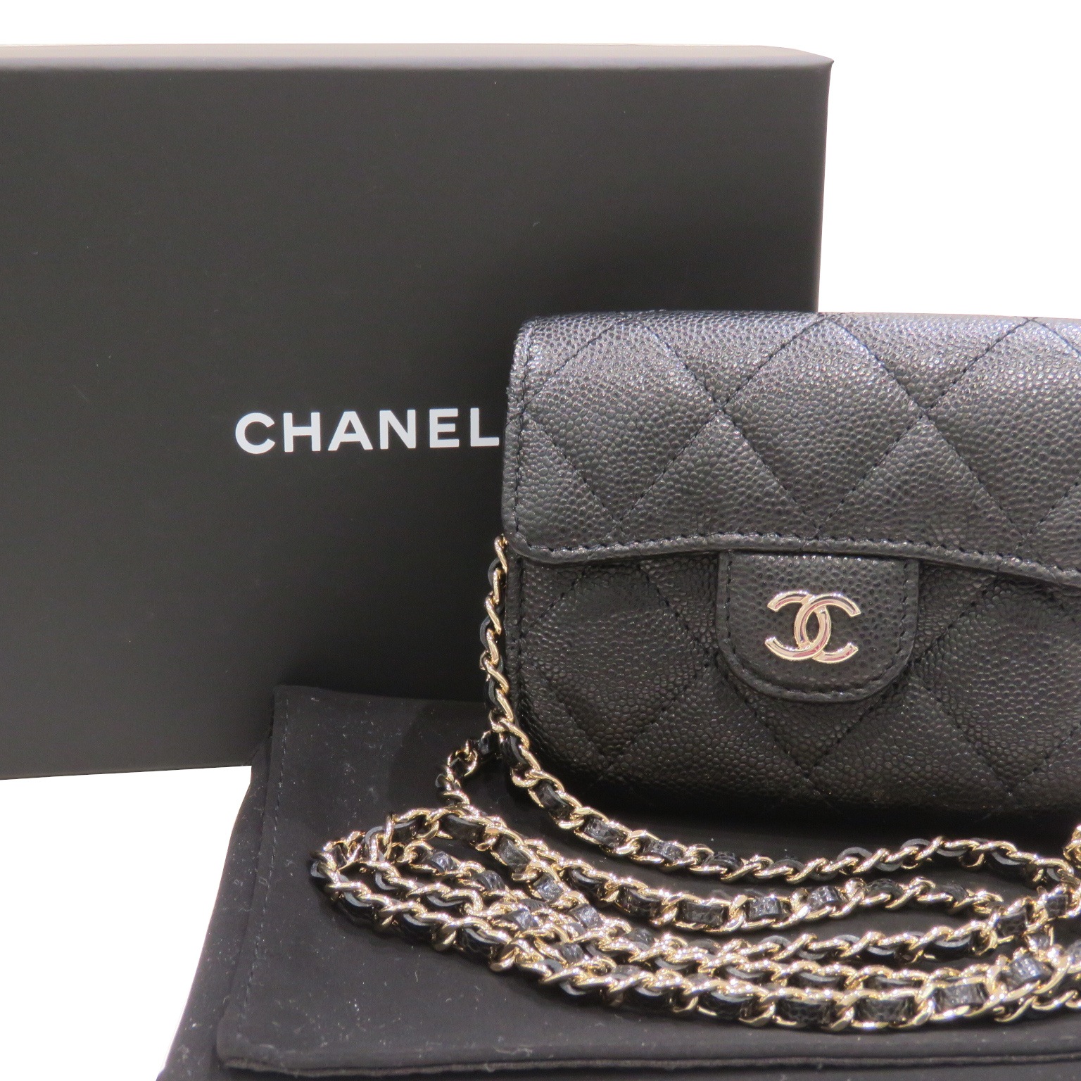 CHANEL (����ͥ�) �ߥ˥������󥦥���å� ���� �֥�å�/�����ѥ󥴡���ɶ�� ����ӥ������� ̤������ L126 ���Ź