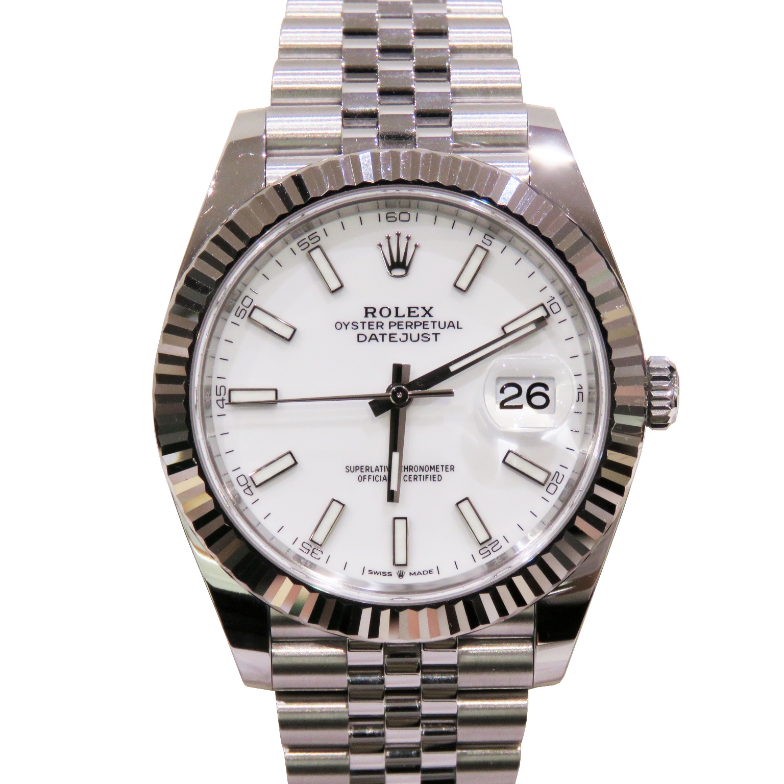 C-254 ROLEX (����å���) �ǥ��ȥ��㥹��41 �ӻ��� 126334 �ۥ磻�ȥС� SS/WG ����ӥ꡼ ��°�ʴ��� ������� ���Ź
