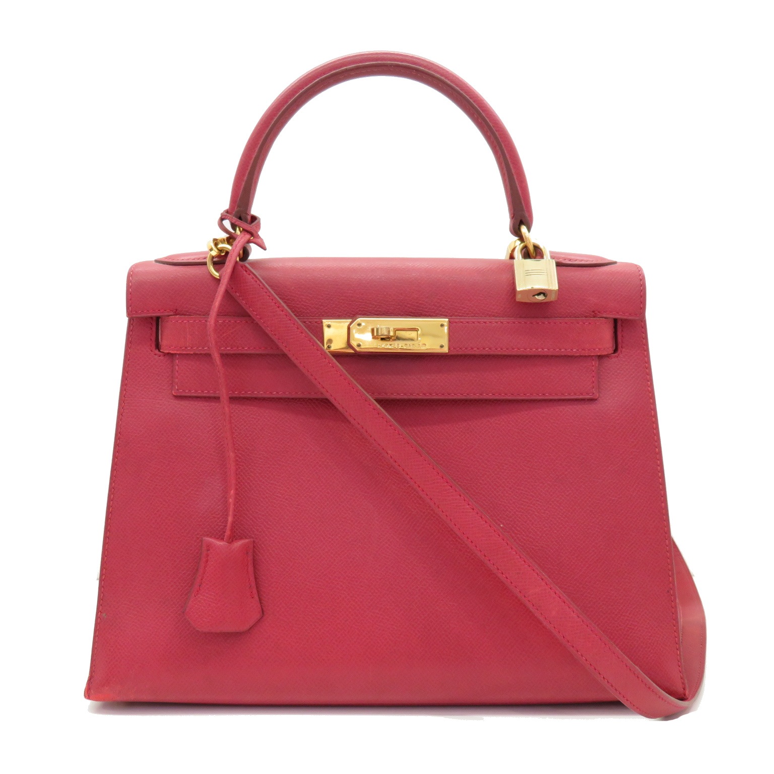 HERMES(エルメス) ケリー28外縫い レッド系/G金具 クシュベル