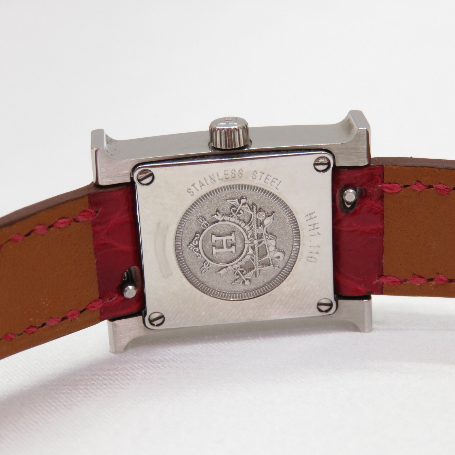 エルメス hウォッチ tpm hh1.110 レザーベルト ブラック HH1.110