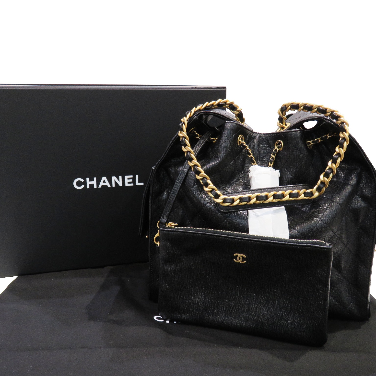 CHANEL (����ͥ�) CHANEL25 �ߥǥ�����ϥ�ɥХå� AS5311 �֥�å�(�ޥåȥ�����ɶ��) ���쥤��ɥ����ե����� ̤���� Z66 ���Ź