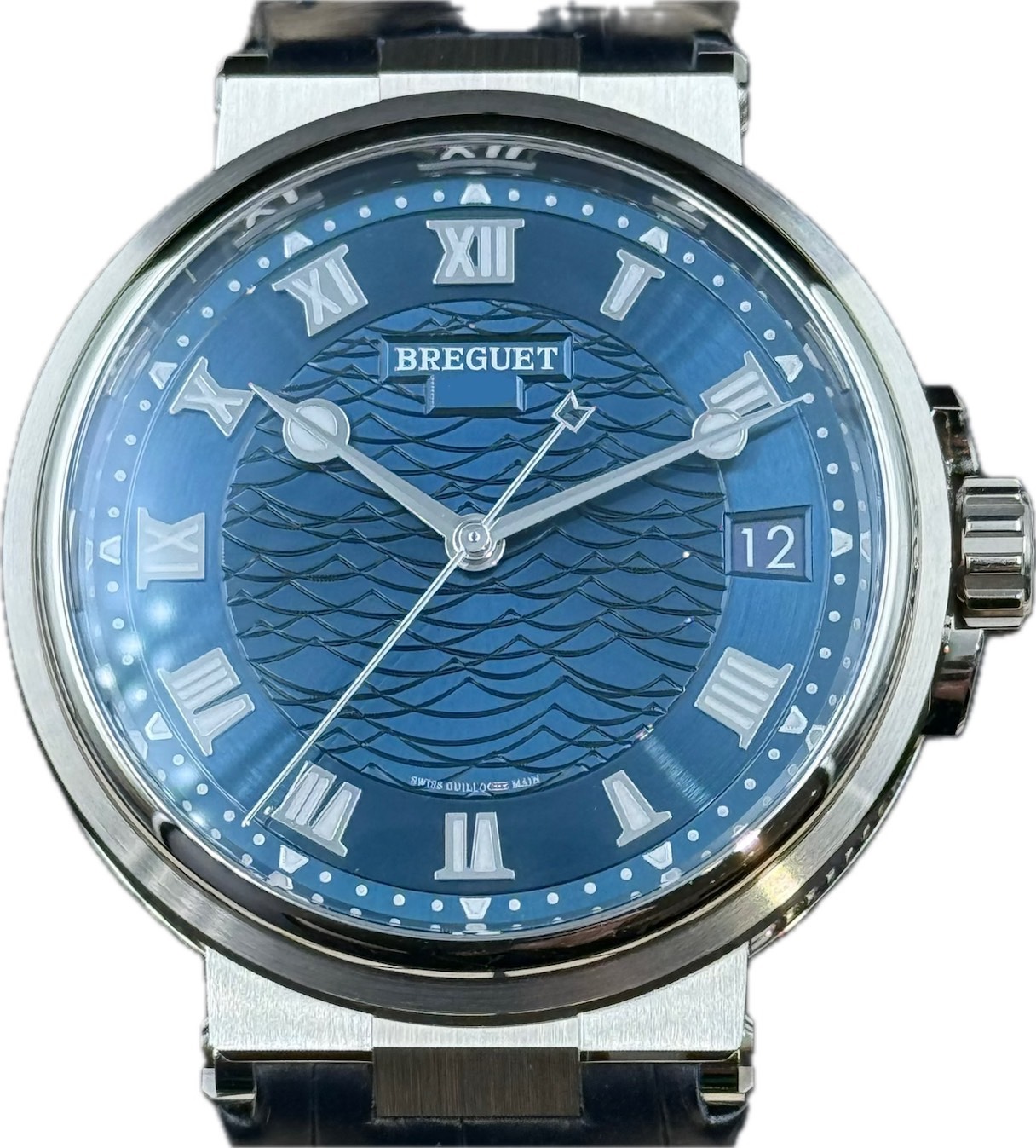 Breguet(ブレゲ) マリーン5517 ブルー 5517BB/Y2/9ZU WG/レザー 中古美