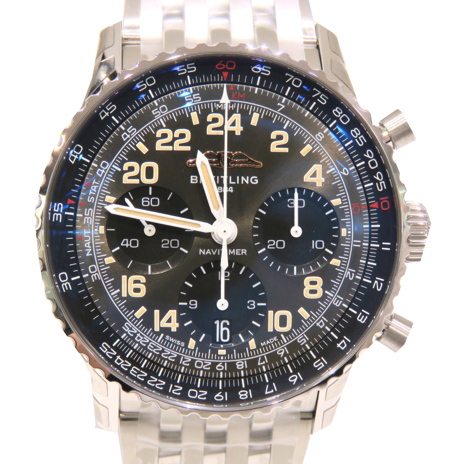 BREITLING (�֥饤�ȥ��) �ʥӥ����ޡ� B02 �����Υ���� 41 ������Ρ��� �ӻ��� �֥�å� PB02302A1B1A1 SS/Pt ̤���� Q-220 ���Ź