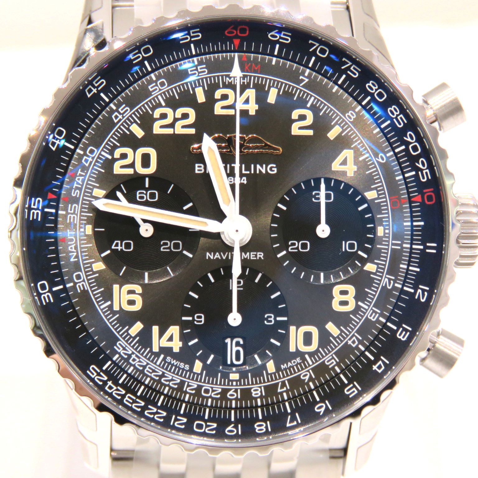 BREITLING (�֥饤�ȥ��) �ʥӥ����ޡ� B02 �����Υ���� 41 ������Ρ��� �ӻ��� �֥�å� PB02302A1B1A1 SS/Pt ̤���� Q-220 ���Ź