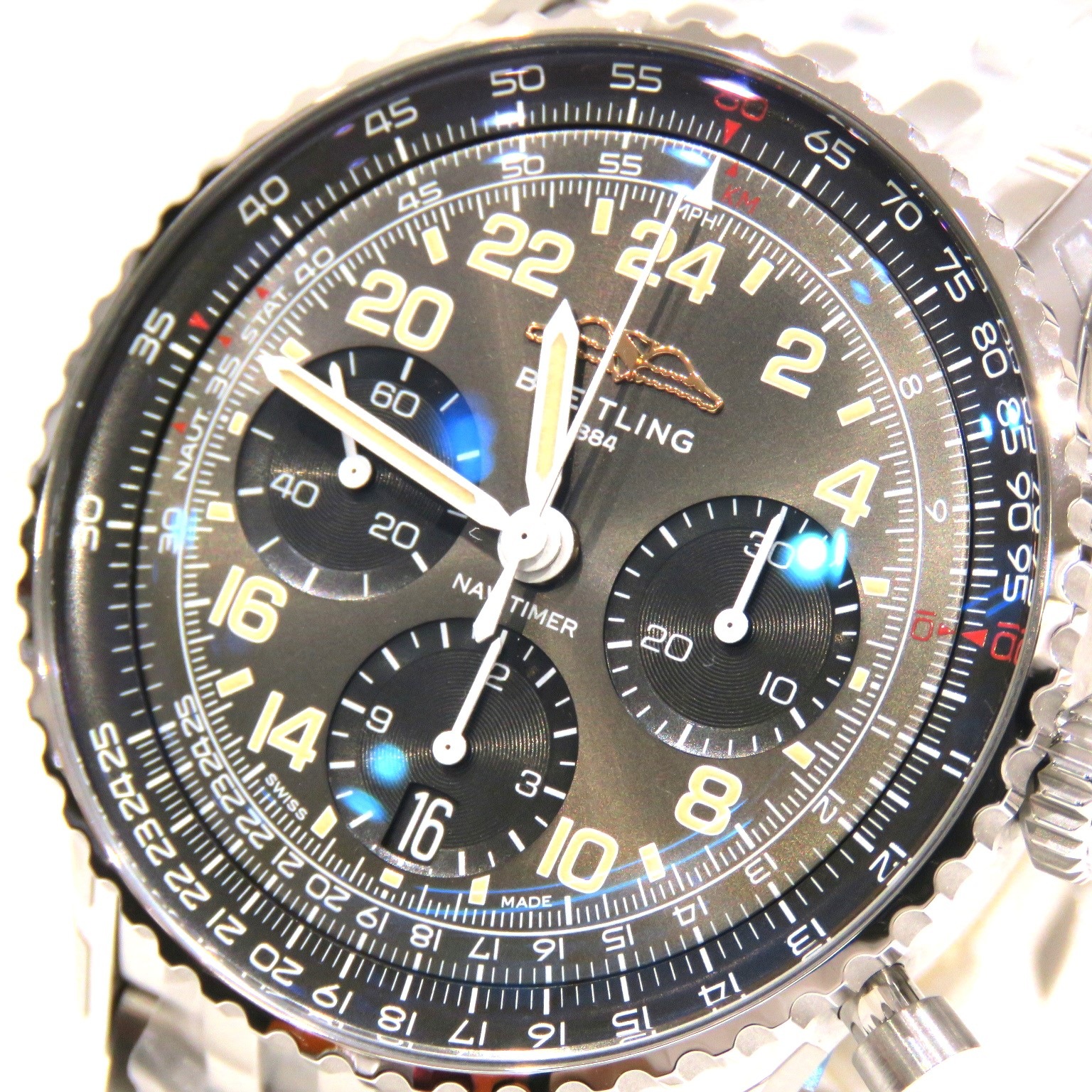 BREITLING (�֥饤�ȥ��) �ʥӥ����ޡ� B02 �����Υ���� 41 ������Ρ��� �ӻ��� �֥�å� PB02302A1B1A1 SS/Pt ̤���� Q-220 ���Ź