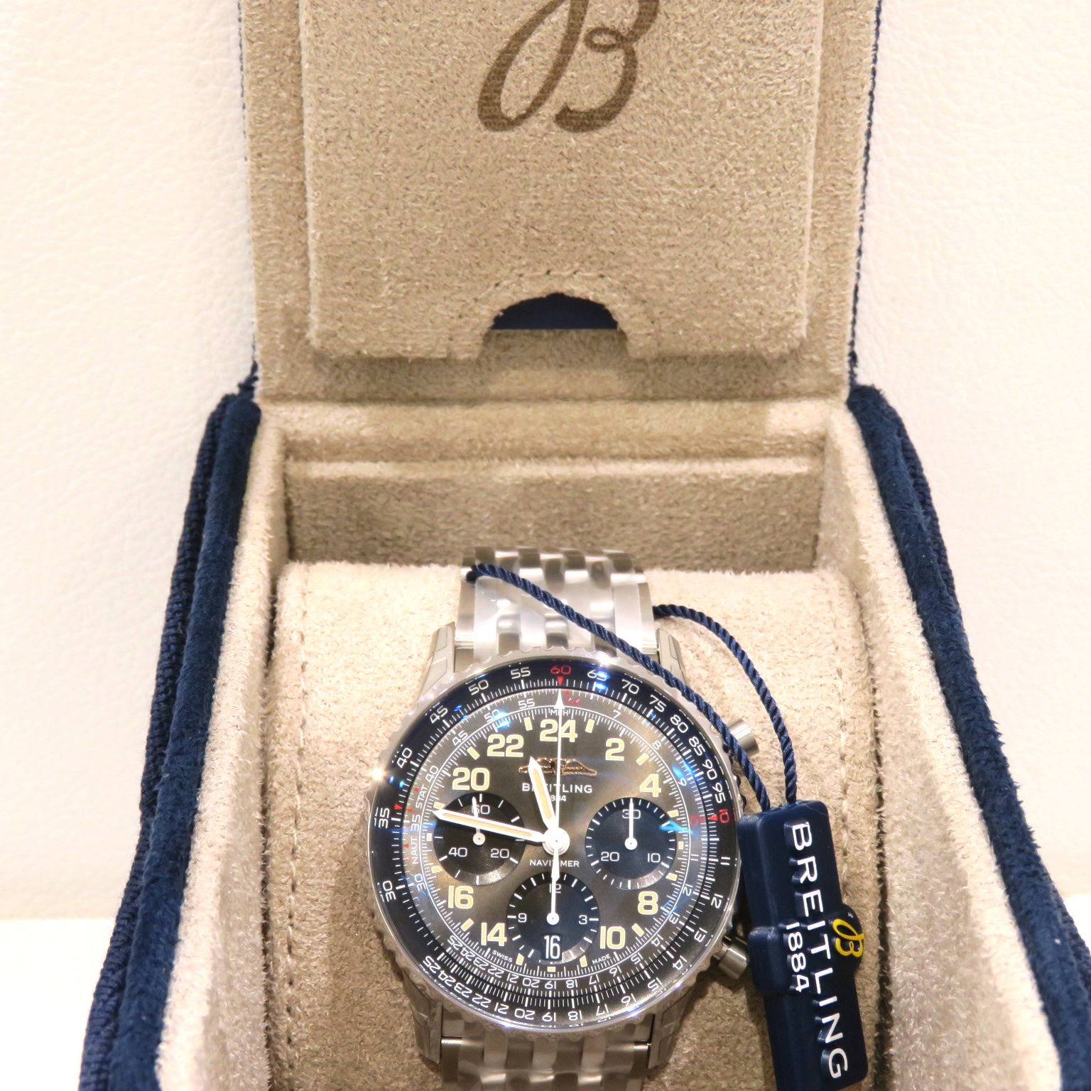 BREITLING (�֥饤�ȥ��) �ʥӥ����ޡ� B02 �����Υ���� 41 ������Ρ��� �ӻ��� �֥�å� PB02302A1B1A1 SS/Pt ̤���� Q-220 ���Ź