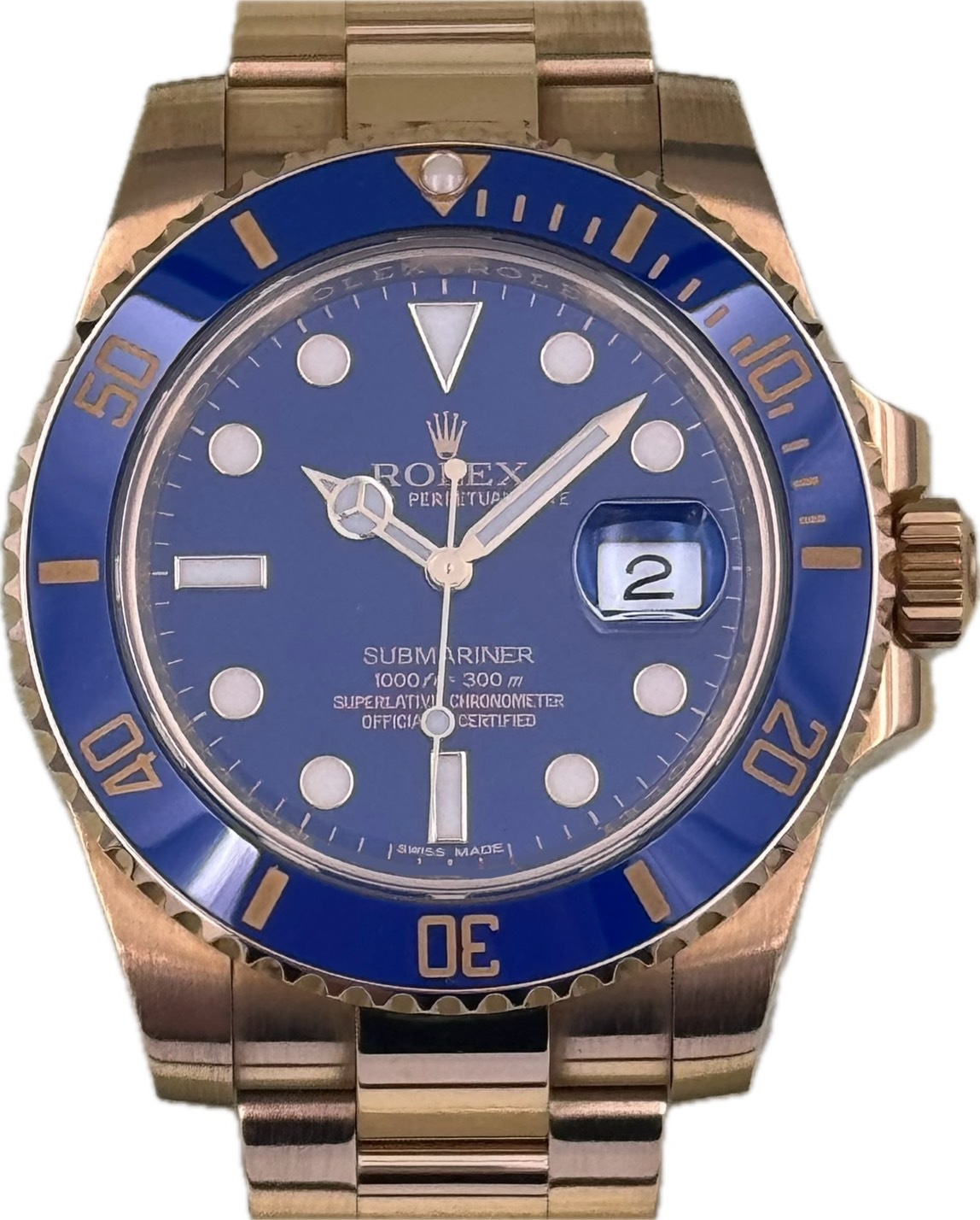 ROLEX (ロレックス) サブマリーナデイト 腕時計 116618LB ブルー YG 