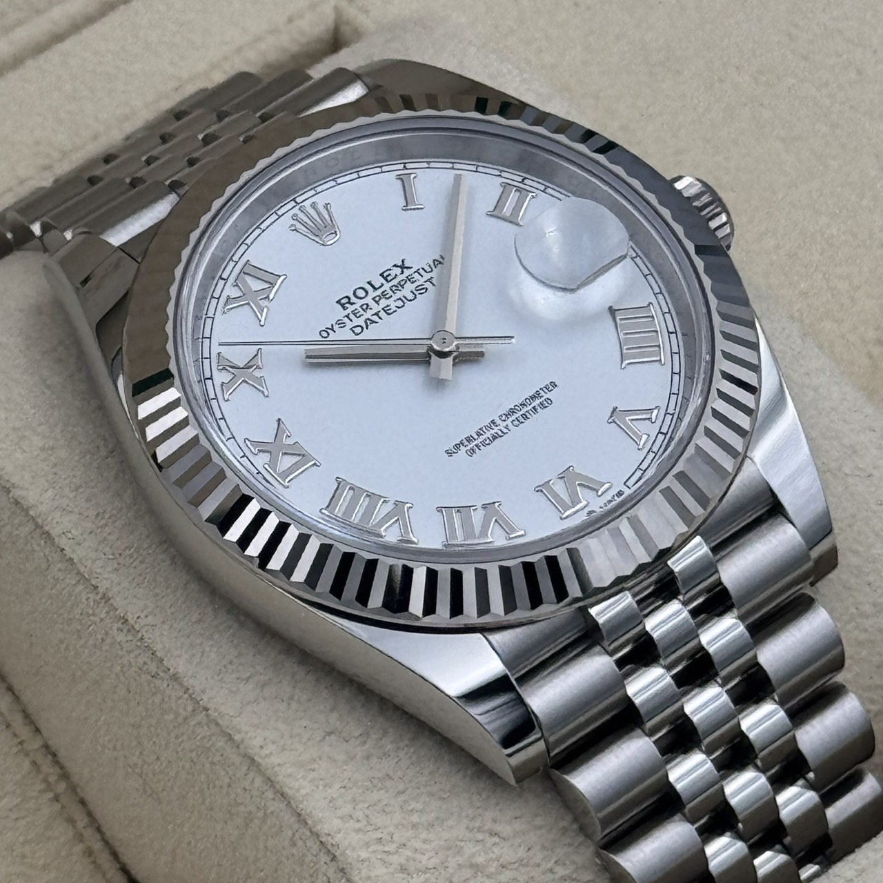 ROLEX (����å���) �ǥ��ȥ��㥹��41 126334 �ۥ磻�� SS/WG ����� ���ض�Ź ST-154
