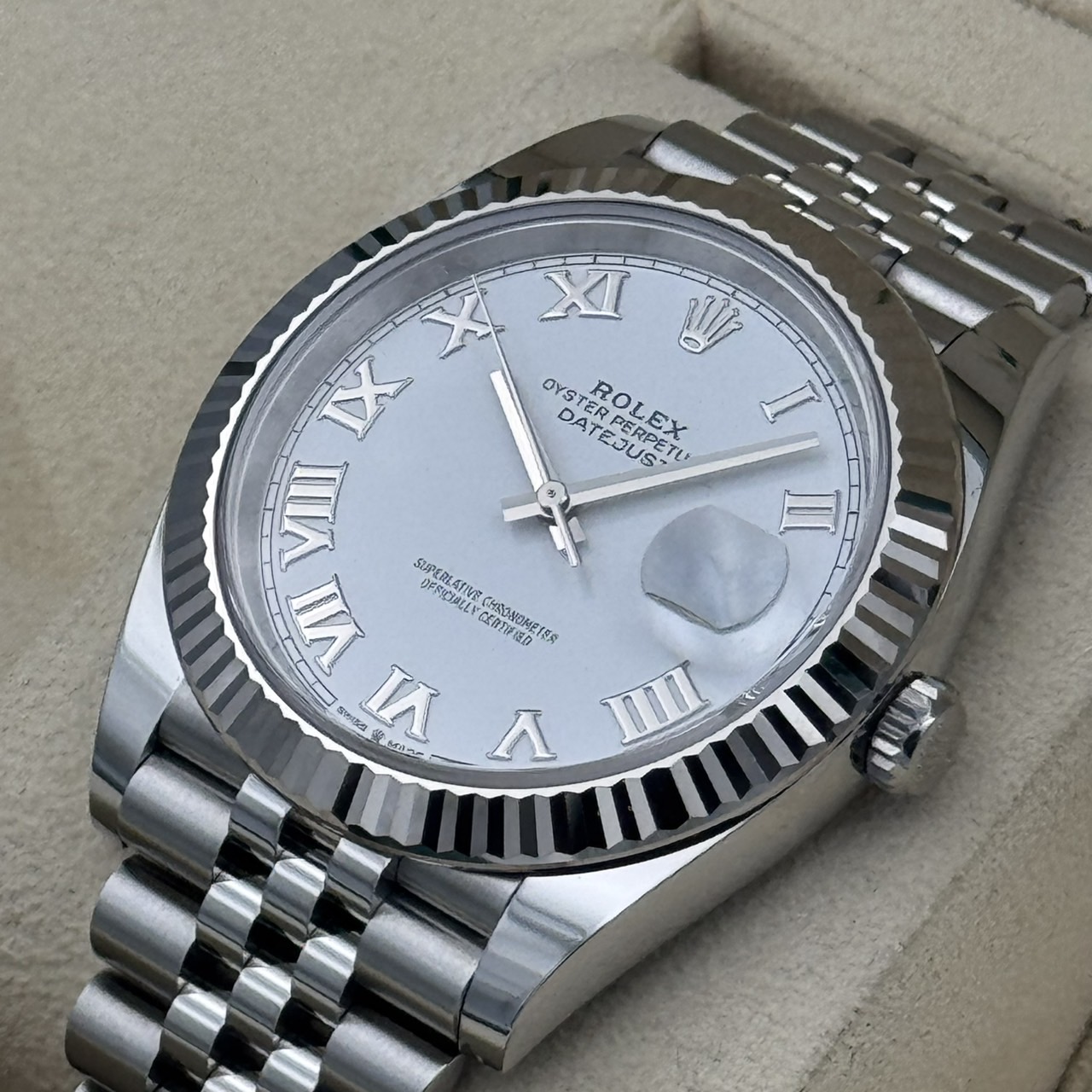 ROLEX (����å���) �ǥ��ȥ��㥹��41 126334 �ۥ磻�� SS/WG ����� ���ض�Ź ST-154