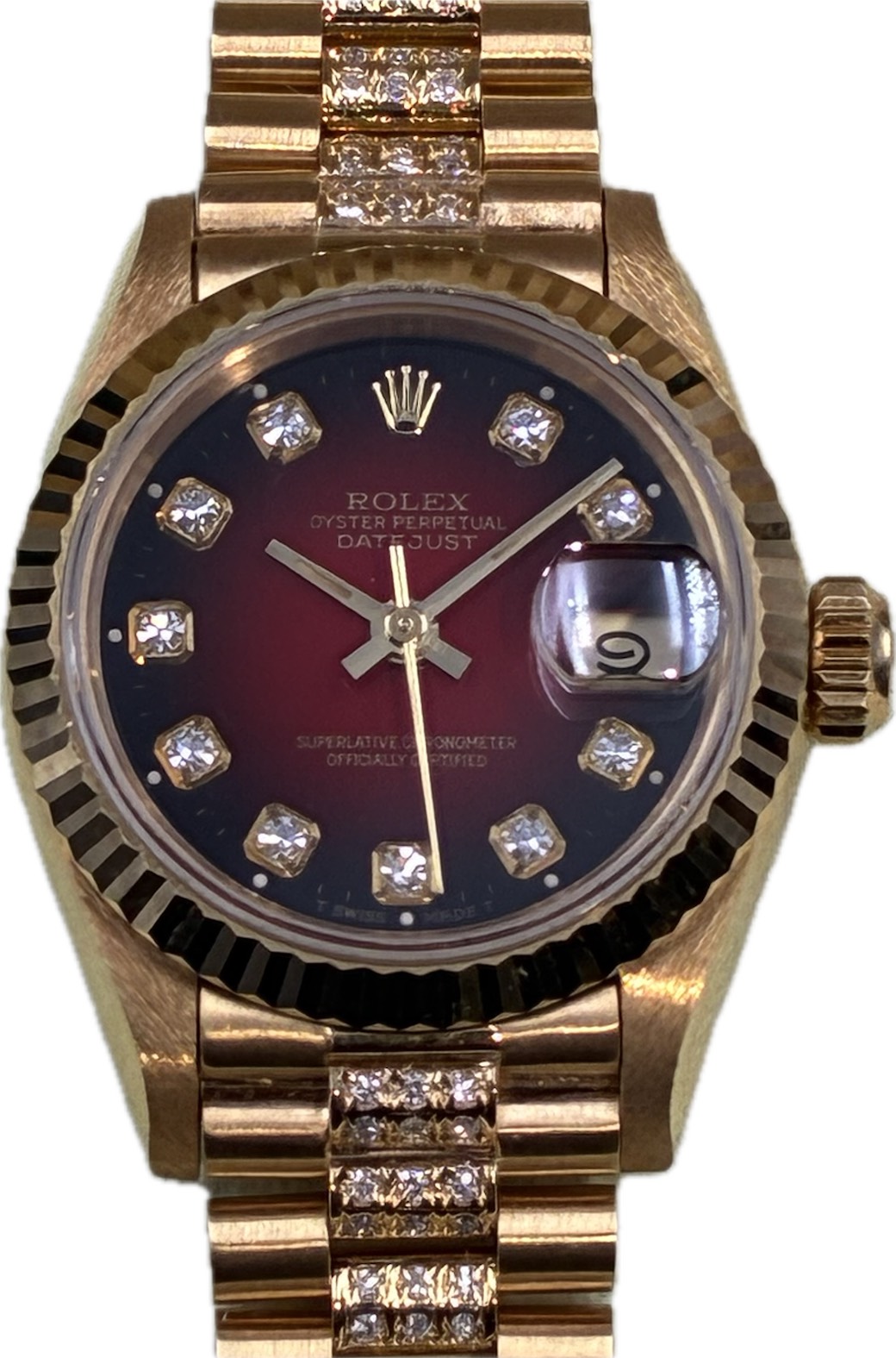 ROLEX(ロレックス) デイトジャスト28 69178 レッドグラデーション 10PD