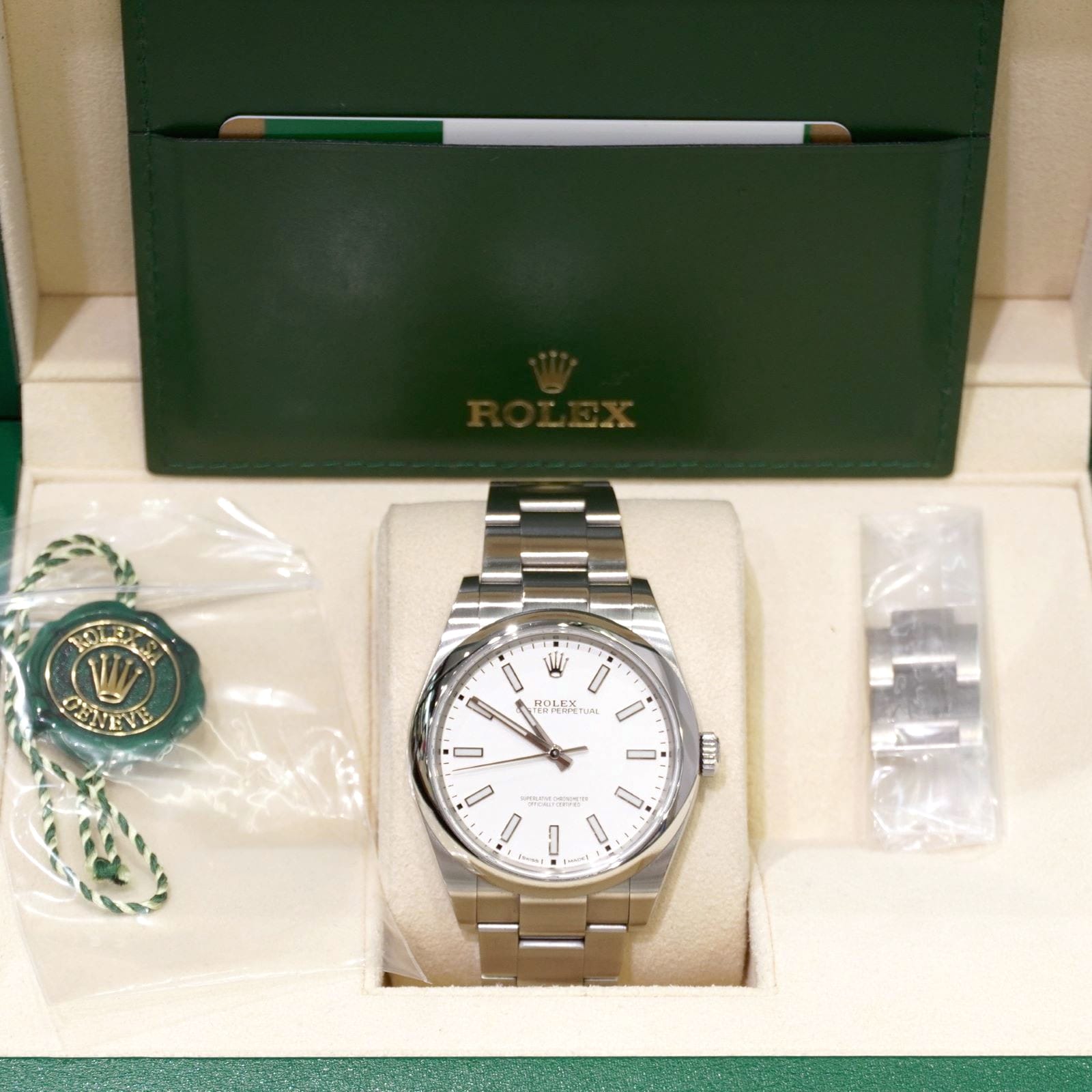 C-390 ROLEX (����å���) �����������ѡ��ڥ��奢��39 �ӻ��� 114300 �ۥ磻�� SS ��� ���Ź
