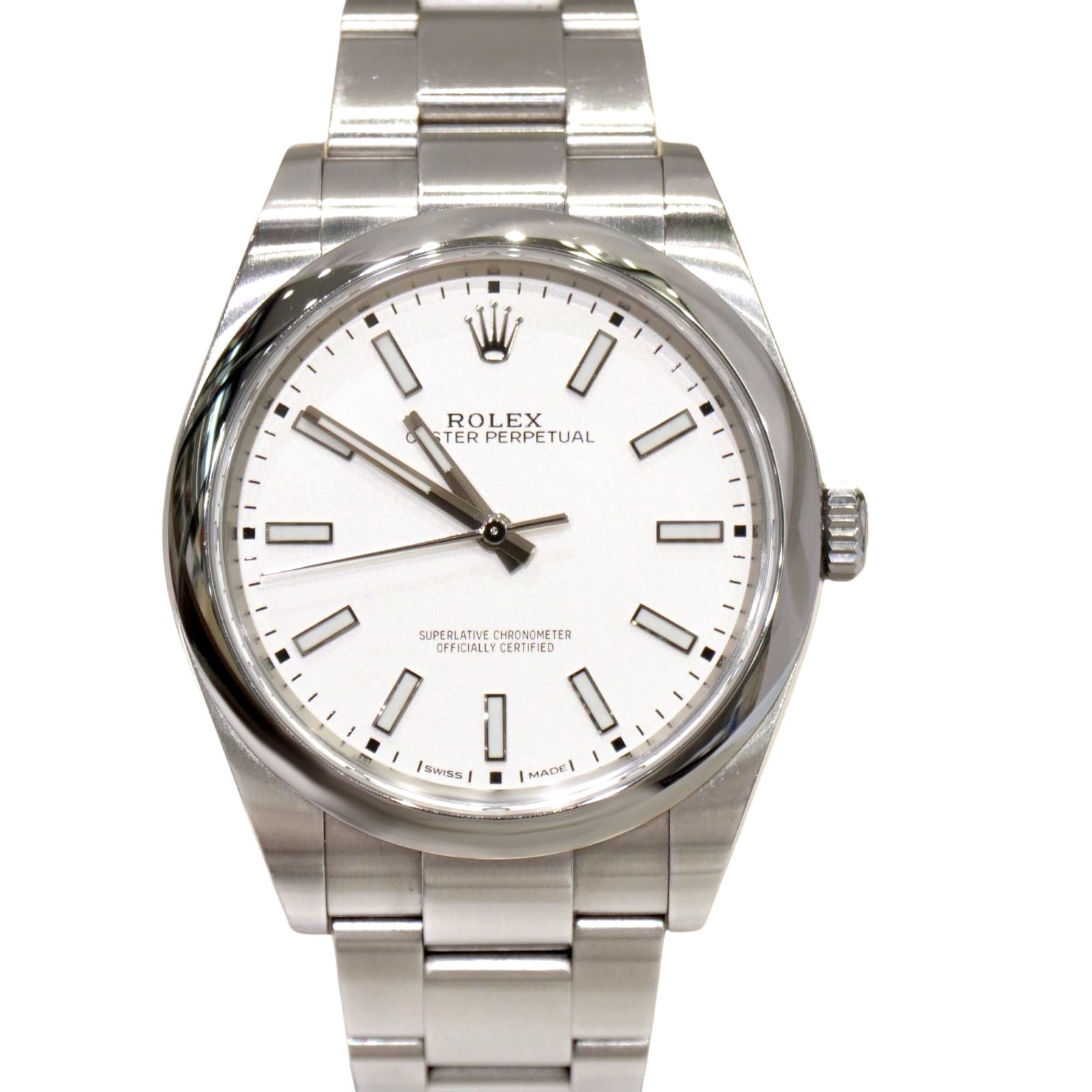 C-390 ROLEX (����å���) �����������ѡ��ڥ��奢��39 �ӻ��� 114300 �ۥ磻�� SS ��� ���Ź
