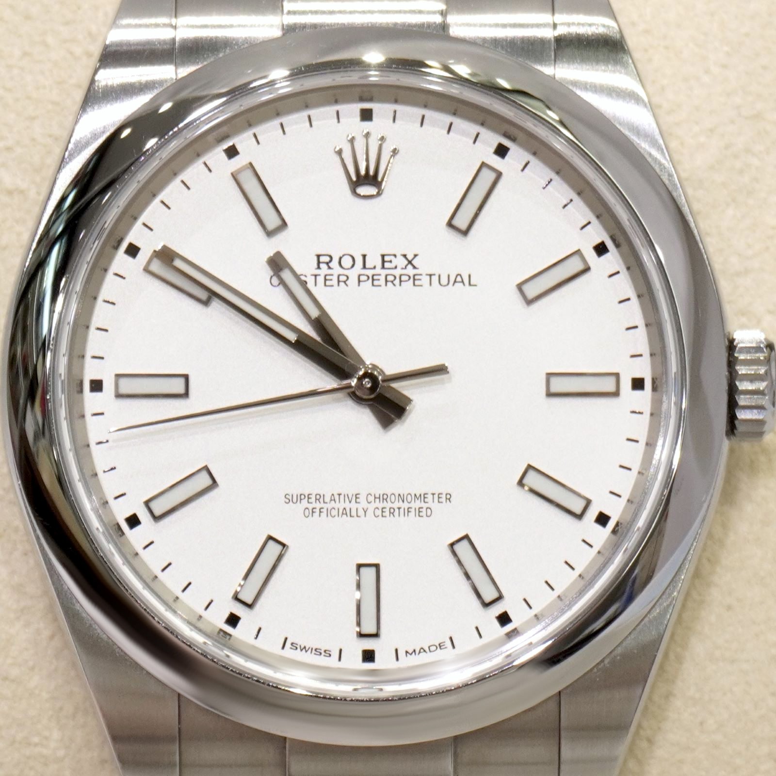 C-390 ROLEX (����å���) �����������ѡ��ڥ��奢��39 �ӻ��� 114300 �ۥ磻�� SS ��� ���Ź