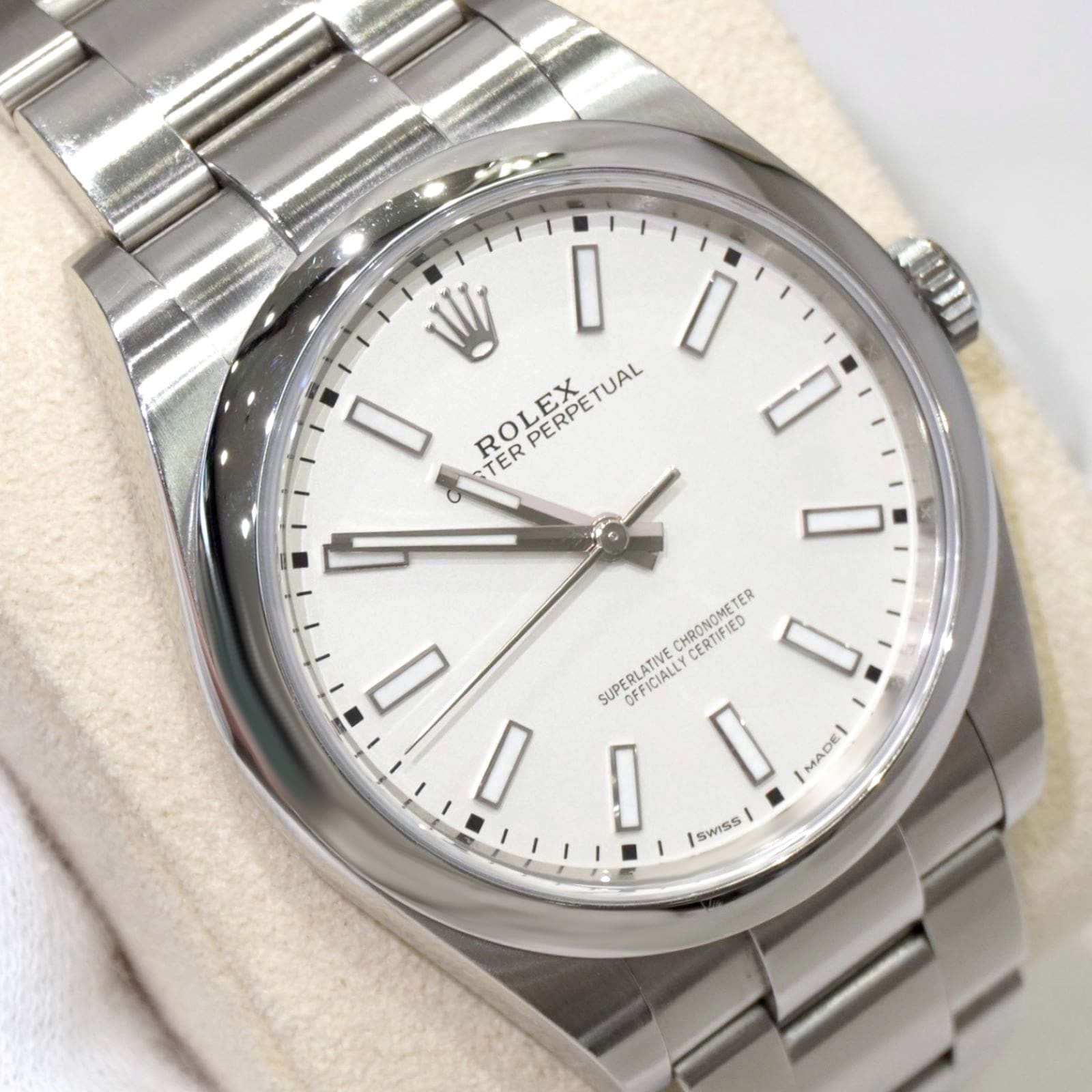C-390 ROLEX (����å���) �����������ѡ��ڥ��奢��39 �ӻ��� 114300 �ۥ磻�� SS ��� ���Ź