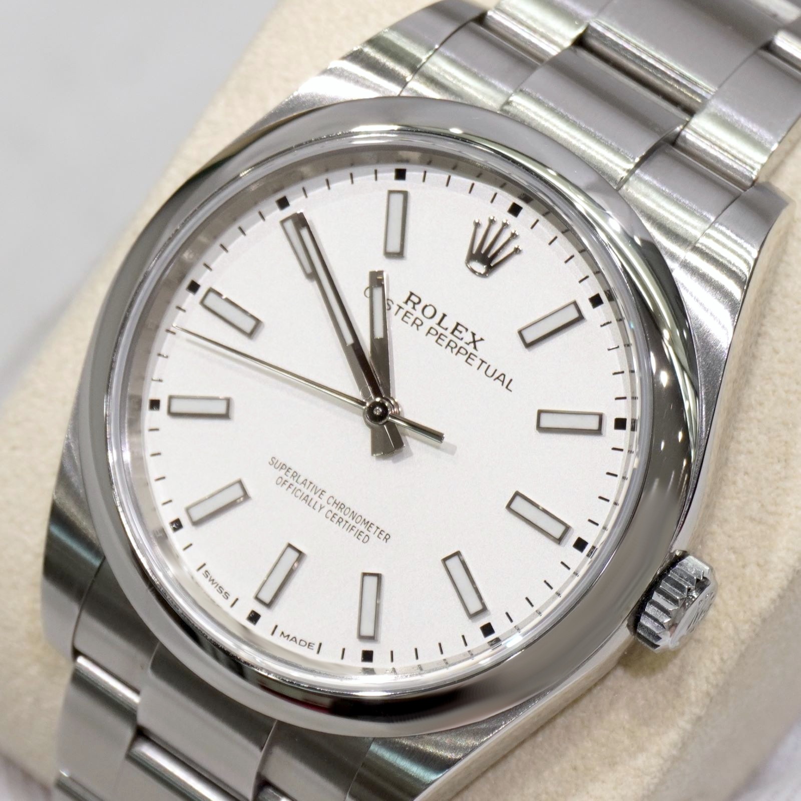 C-390 ROLEX (����å���) �����������ѡ��ڥ��奢��39 �ӻ��� 114300 �ۥ磻�� SS ��� ���Ź