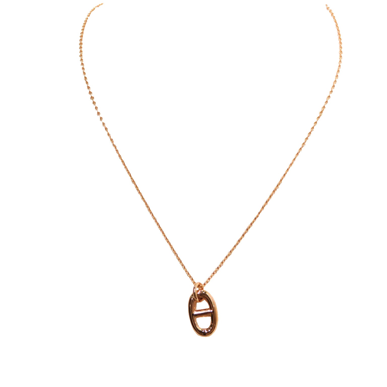 HERMES (����᥹) �������̥��󥯥� �ե����ɡ��� �ͥå��쥹 K18PG ̤���� W345 ���Ź