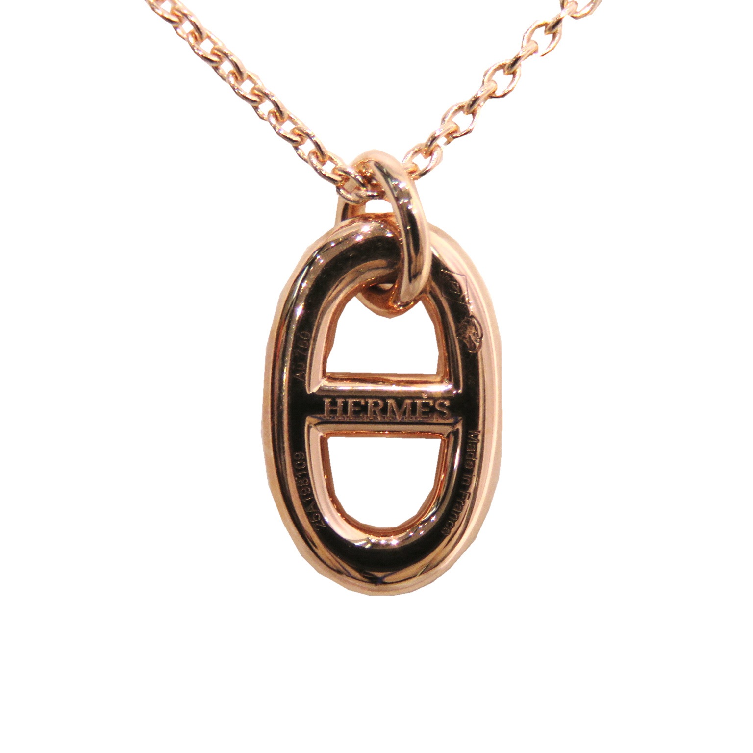 HERMES (����᥹) �������̥��󥯥� �ե����ɡ��� �ͥå��쥹 K18PG ̤���� W345 ���Ź