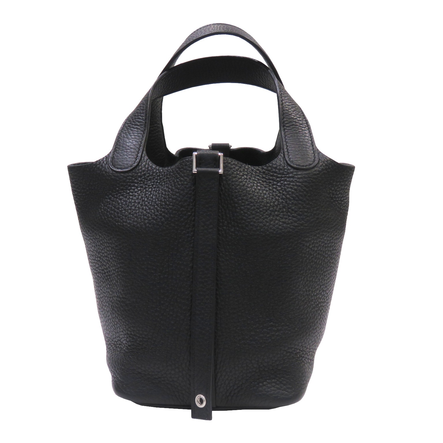HERMES (エルメス) ピコタンPM トートバッグ ブラック(シルバー金具
