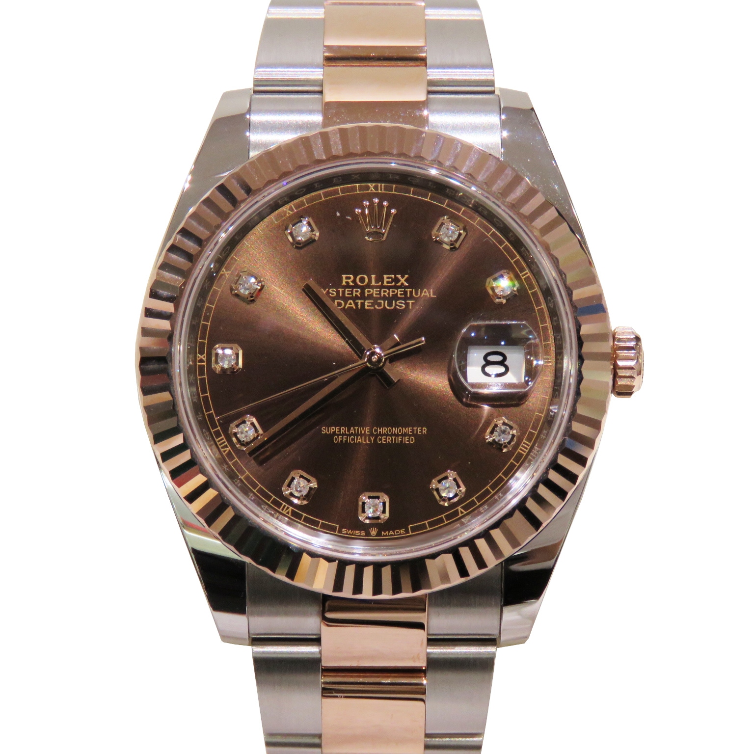 ROLEX (ロレックス) デイトジャスト41 腕時計 126331 チョコ 10Pダイヤ