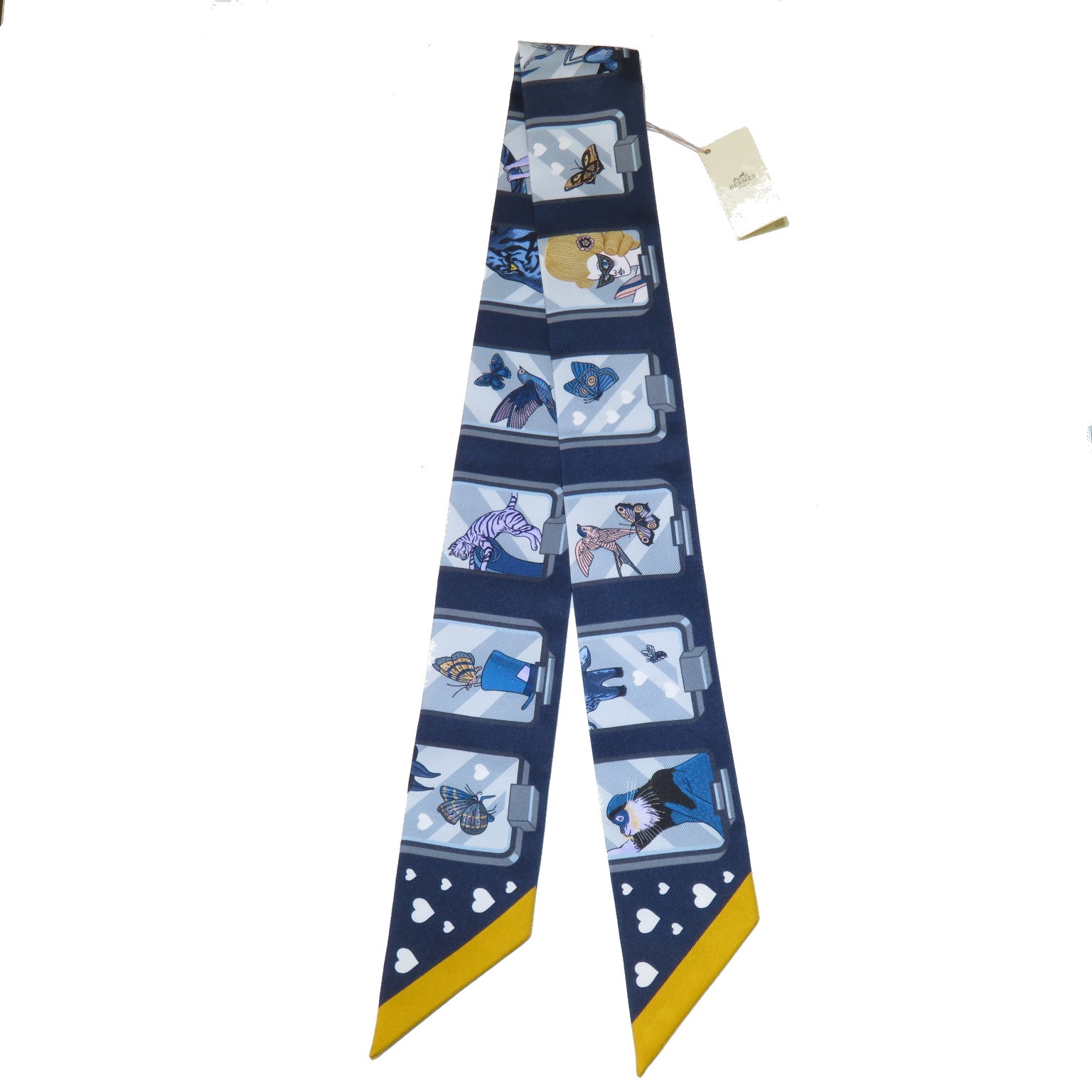 HERMES(エルメス) ツイリー エルメス ストーリー マリン/グレー  