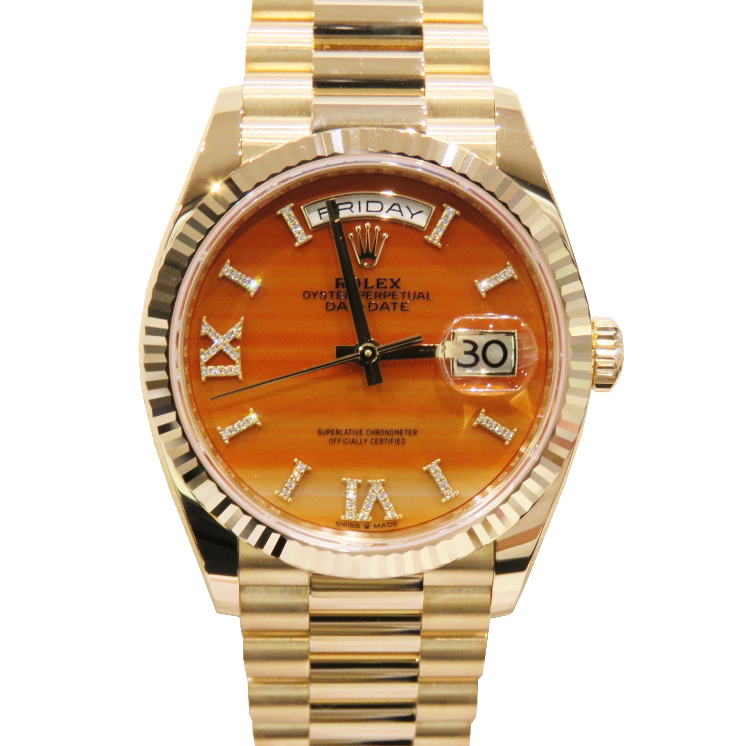 ROLEX (ロレックス) デイデイト36 腕時計 128238 カーネリアン