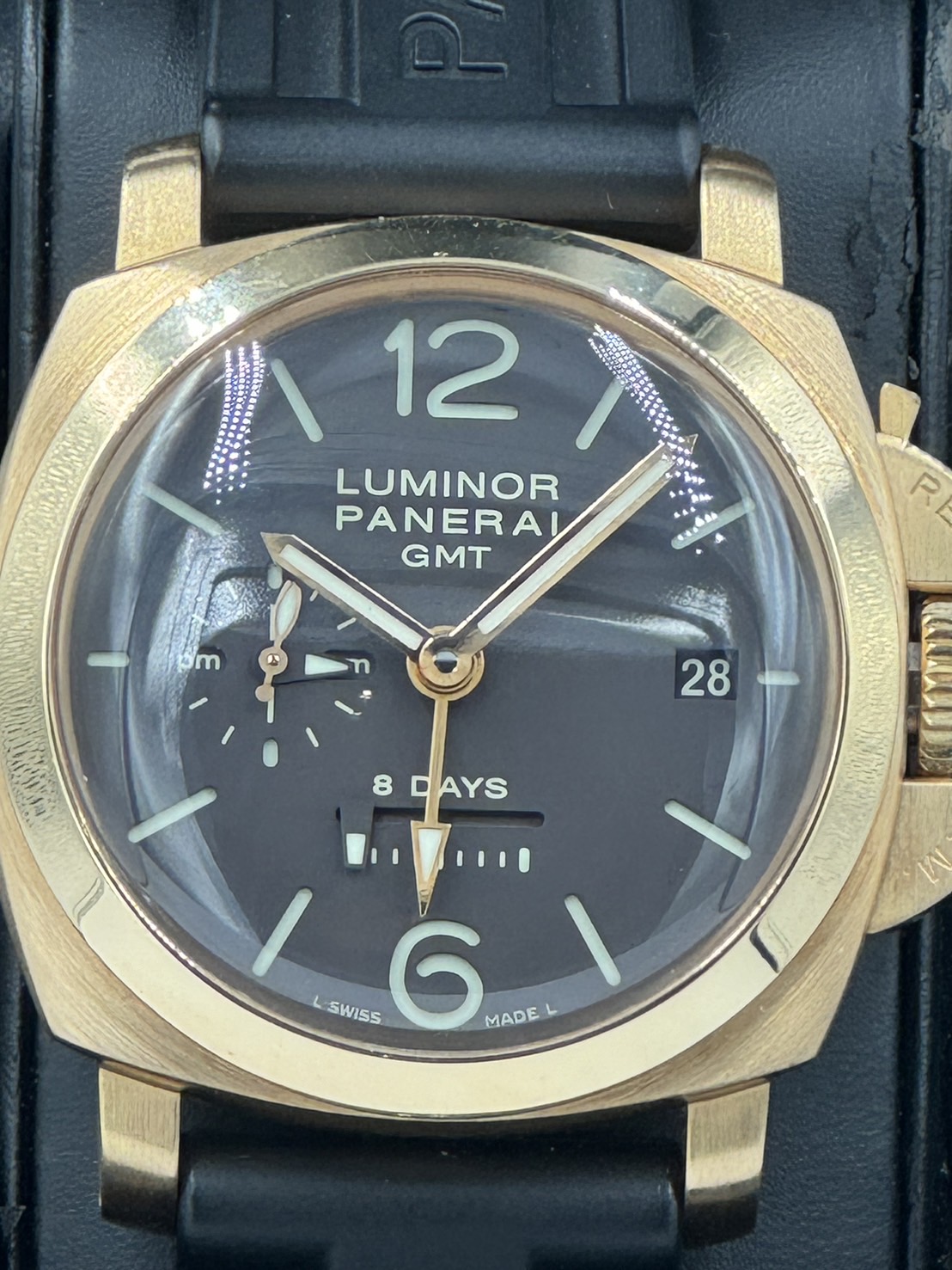 PANERAI(�ѥͥ饤) ��ߥΡ���1950 8�ǥ��� GMT44mm PAM00289 �֥�å� PG�ߥ�С� ����� ���ض�Ź CAT-197