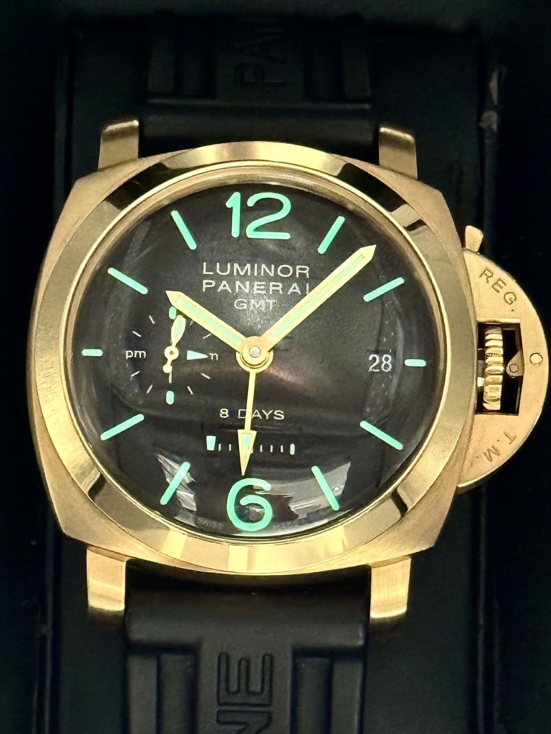 PANERAI(�ѥͥ饤) ��ߥΡ���1950 8�ǥ��� GMT44mm PAM00289 �֥�å� PG�ߥ�С� ����� ���ض�Ź CAT-197