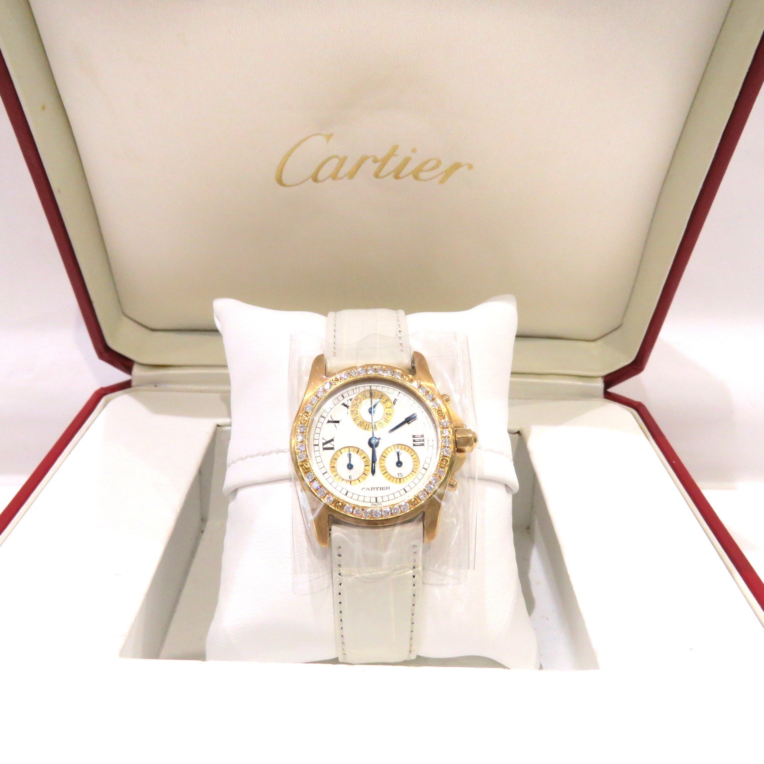 Cartier (����ƥ���) ����ȥ��饦��ɥ����Υ�ե�å���  �ӻ��� 15300C1049 �ۥ磻�� �ۥ磻�ȥ쥶�� �����̵�� ��Ȣ��OH�����񡦺���ͭ ���A Y-066 ���Ź