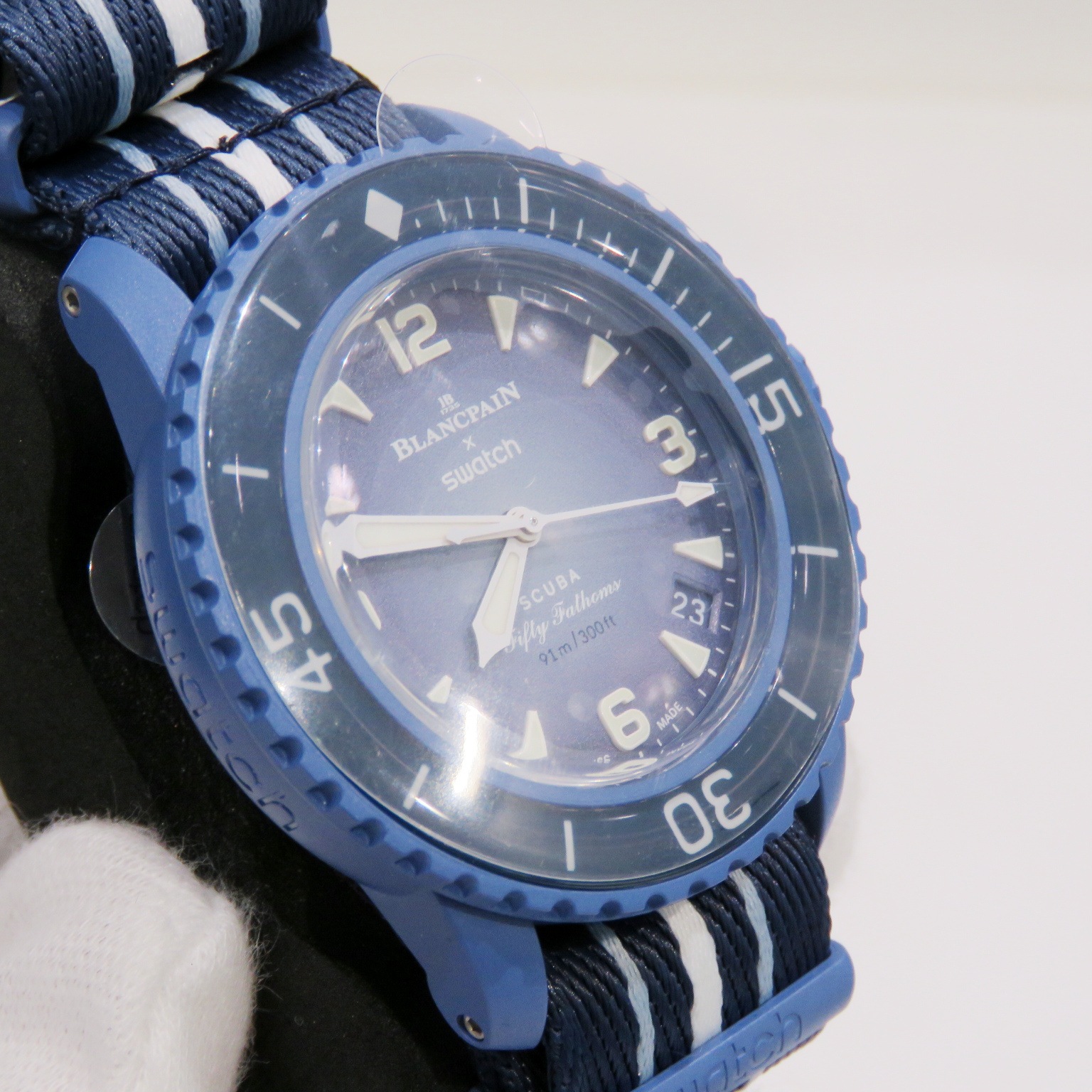 Blancpain x Swatch (�֥��ѥ�ߥ������å�) �Х�������ߥå� �������� �ե��եƥ��ե����ॹ ���ȥ��ƥ��å���������� �ӻ��� SO35A100 �֥�å��ߥ֥롼 ����ߥå�/���ȥ�å� ��°�ʴ��� ̤���� Z-066 ���Ź