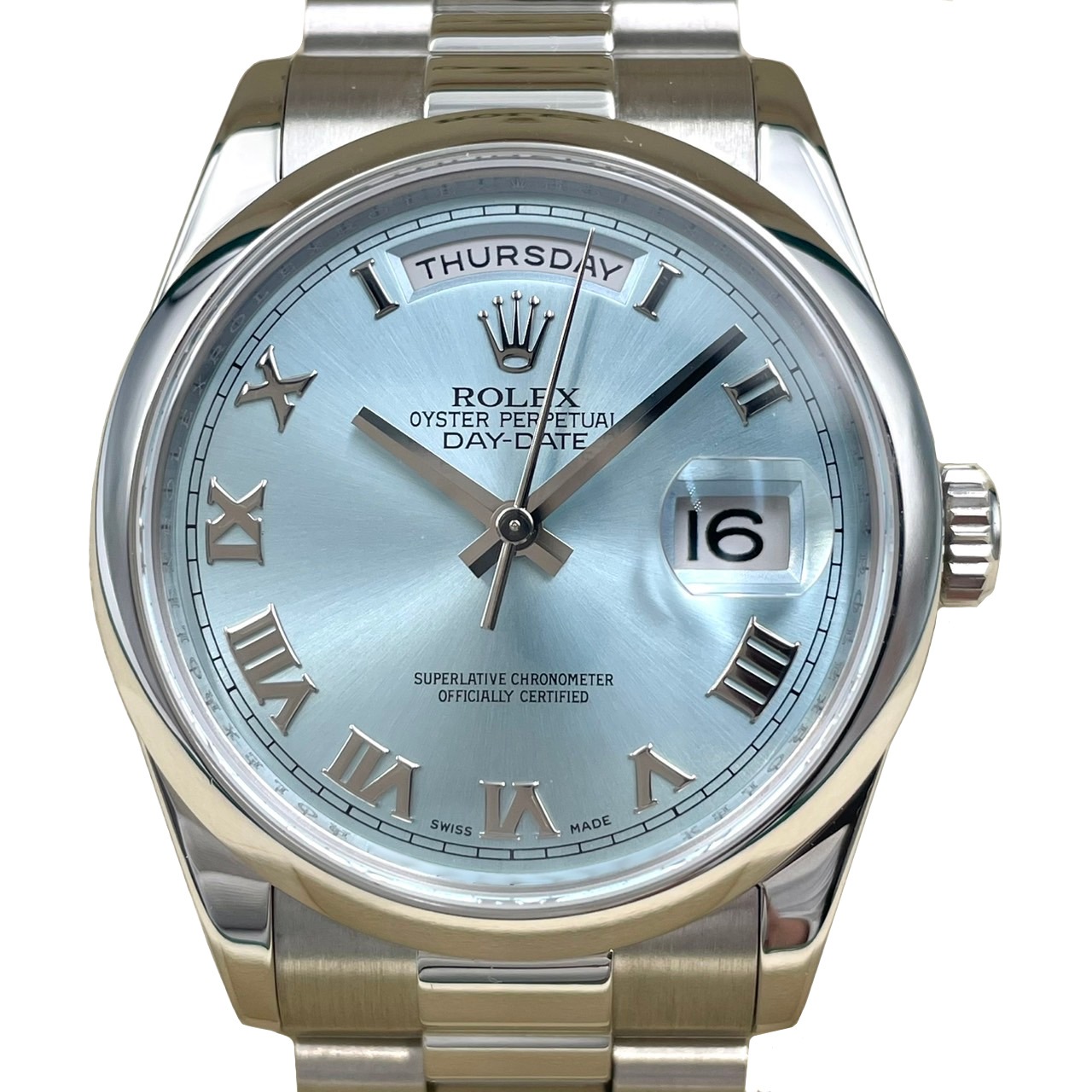 ROLEX(ロレックス) デイデイト36 118206 アイスブルーローマ M番