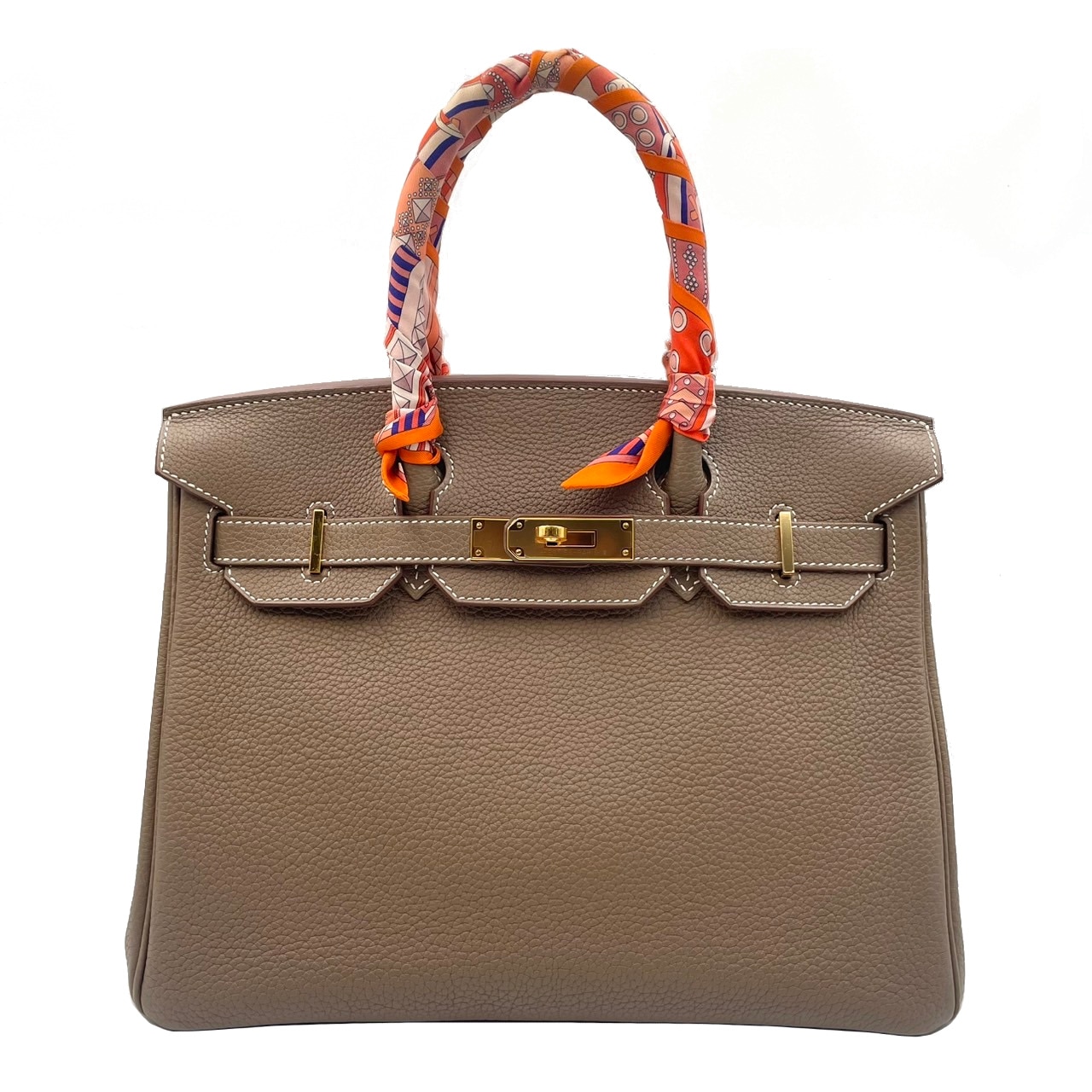 HERMES エルメス バーキン30 エトープ シルバー金具 ハンドバッグ