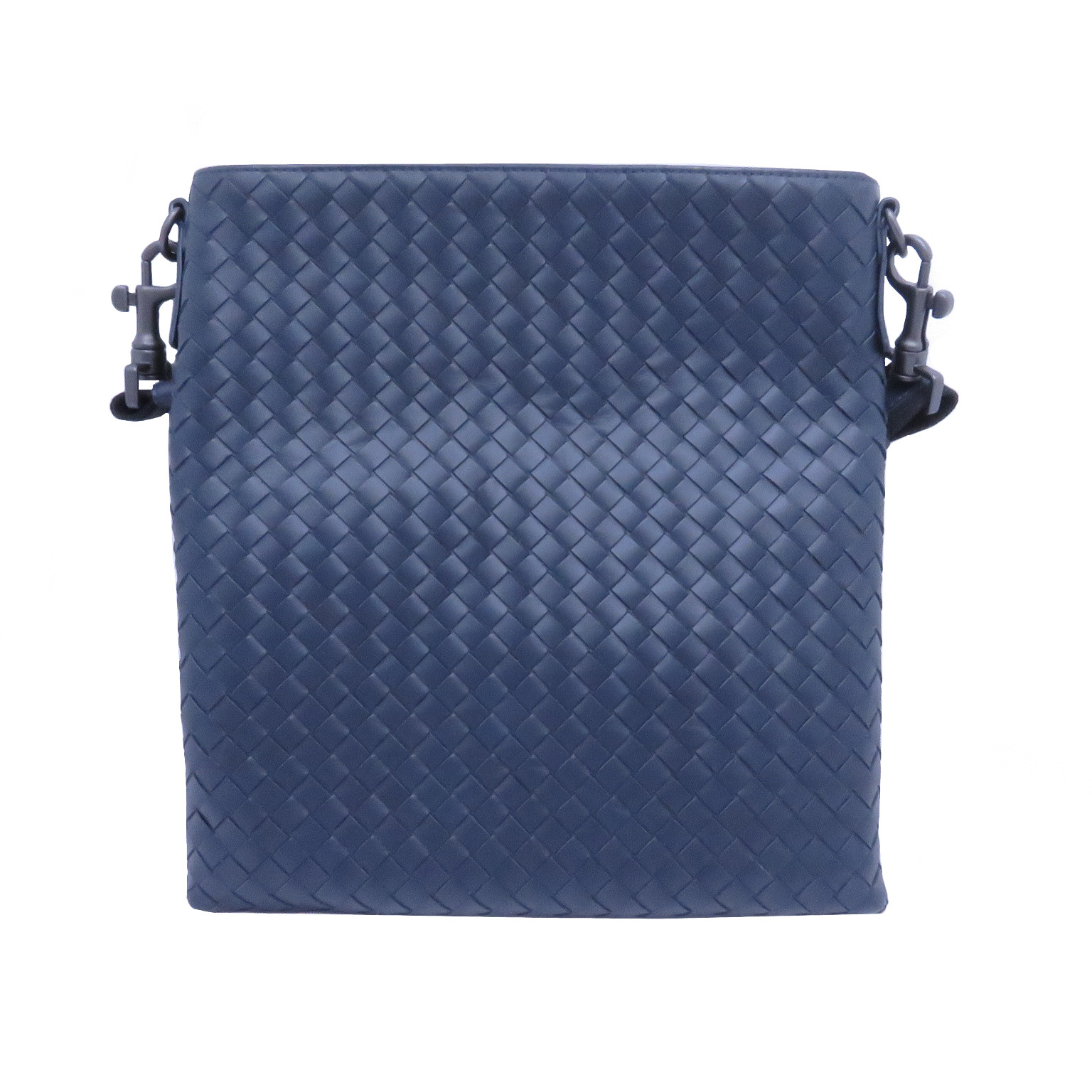 【BOTTEGA VENETA】ショルダーバッグ　イントレチャート　ネイビー ボッテガヴェネタ イントレチャート ホーボー レザー ワン