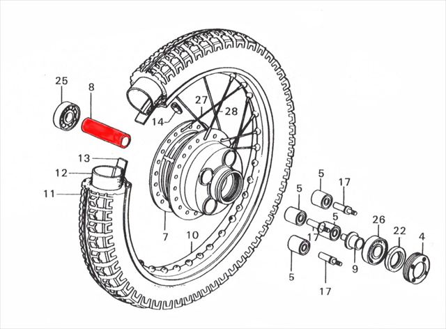 CB400F/CB350F/CB250セニア リヤホイールディスタンスカラーA | HONDA