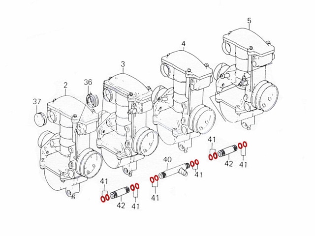 Z400FX 純正キャブ連結用オーリング(12個)☆社外品 | KAWASAKI,Z400FX
