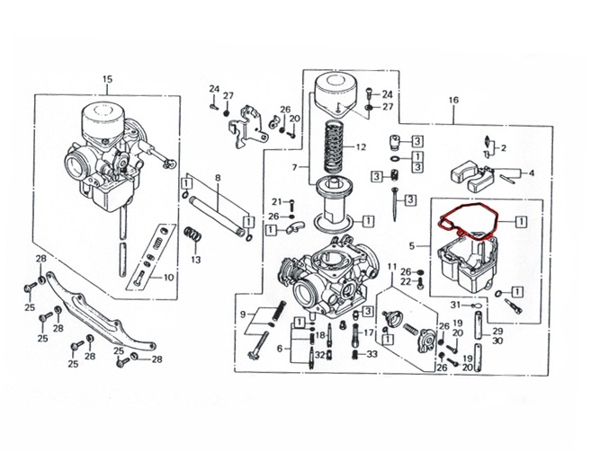 HAWK 純正キャブ用フロートチャンバーガスケット(2枚) | HONDA,HAWK250